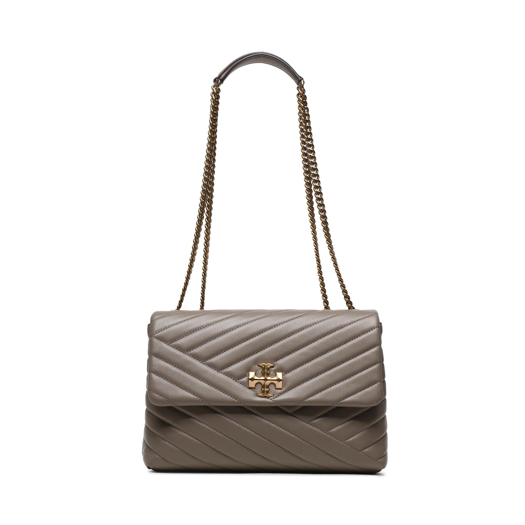 Tory Burch Kabelka Kira Chevron Convertible Shoulder Bag 90446 Šedá - Pepit.cz