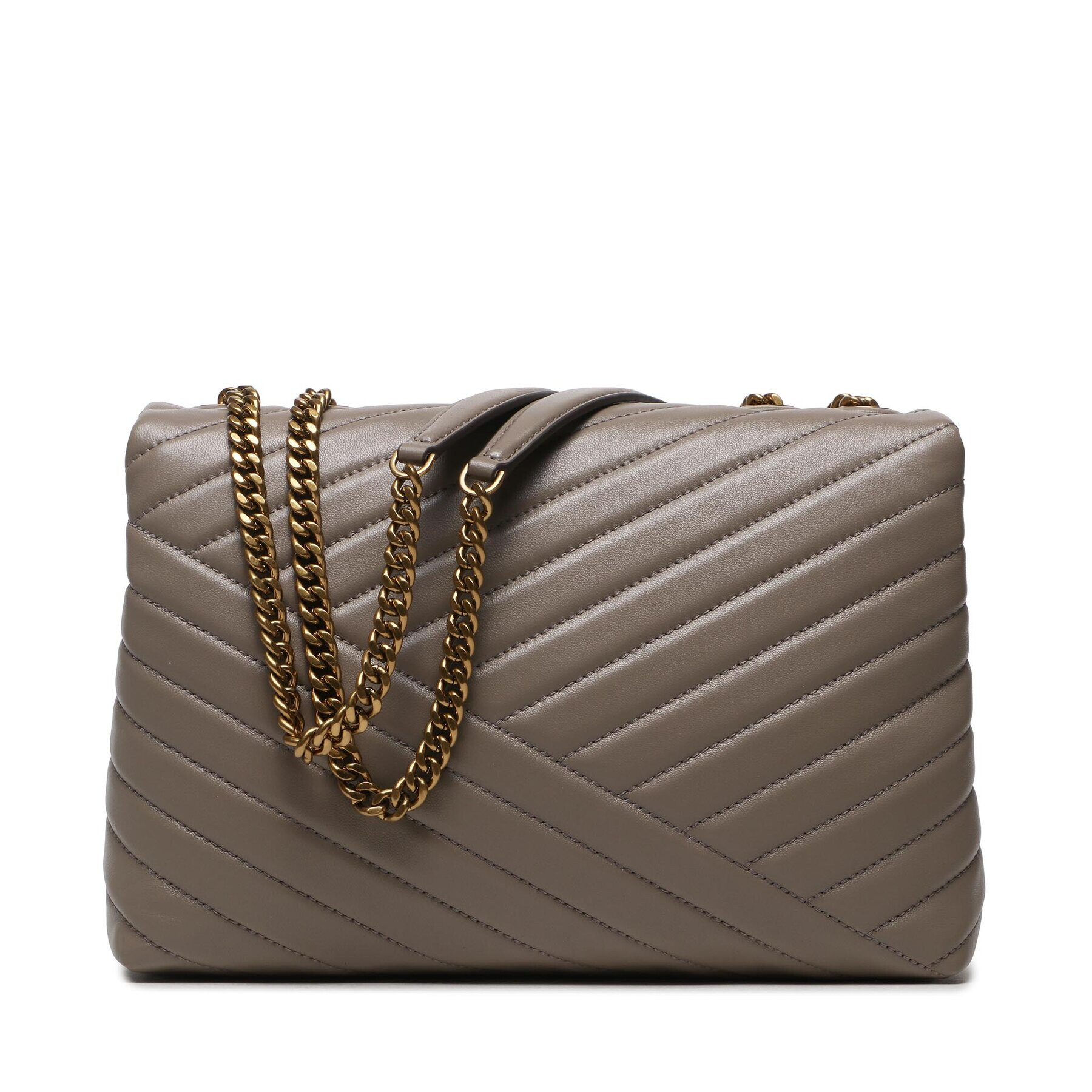 Tory Burch Kabelka Kira Chevron Convertible Shoulder Bag 90446 Šedá - Pepit.cz