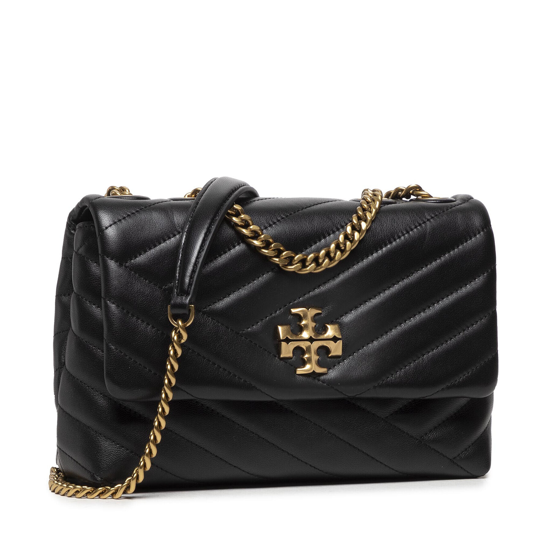 Tory Burch Kabelka Kira Chevron Small Convertible 90452 Černá - Pepit.cz