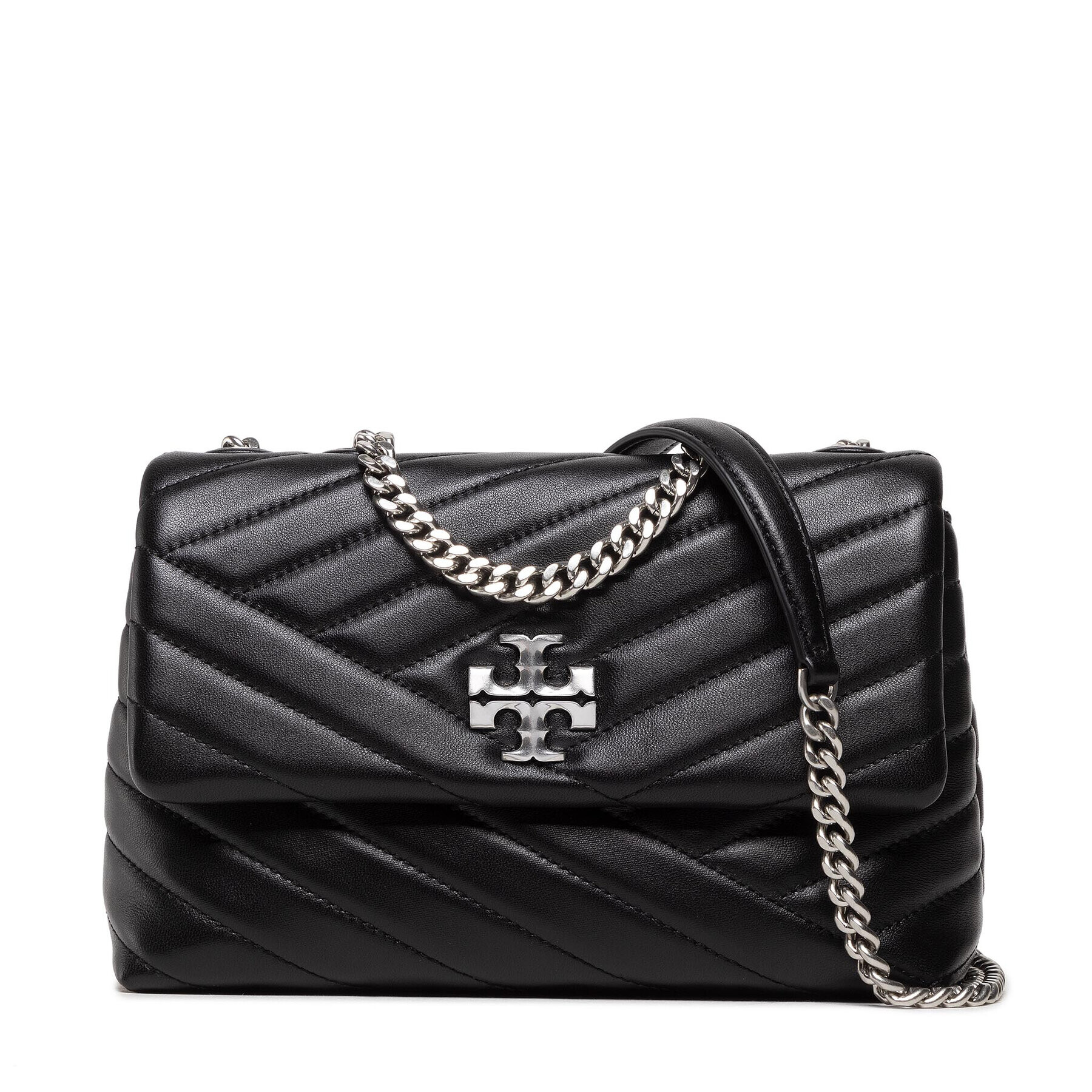 Tory Burch Kabelka Kira Chevron Small Convertible Shoulder Bag 90452 Černá - Pepit.cz