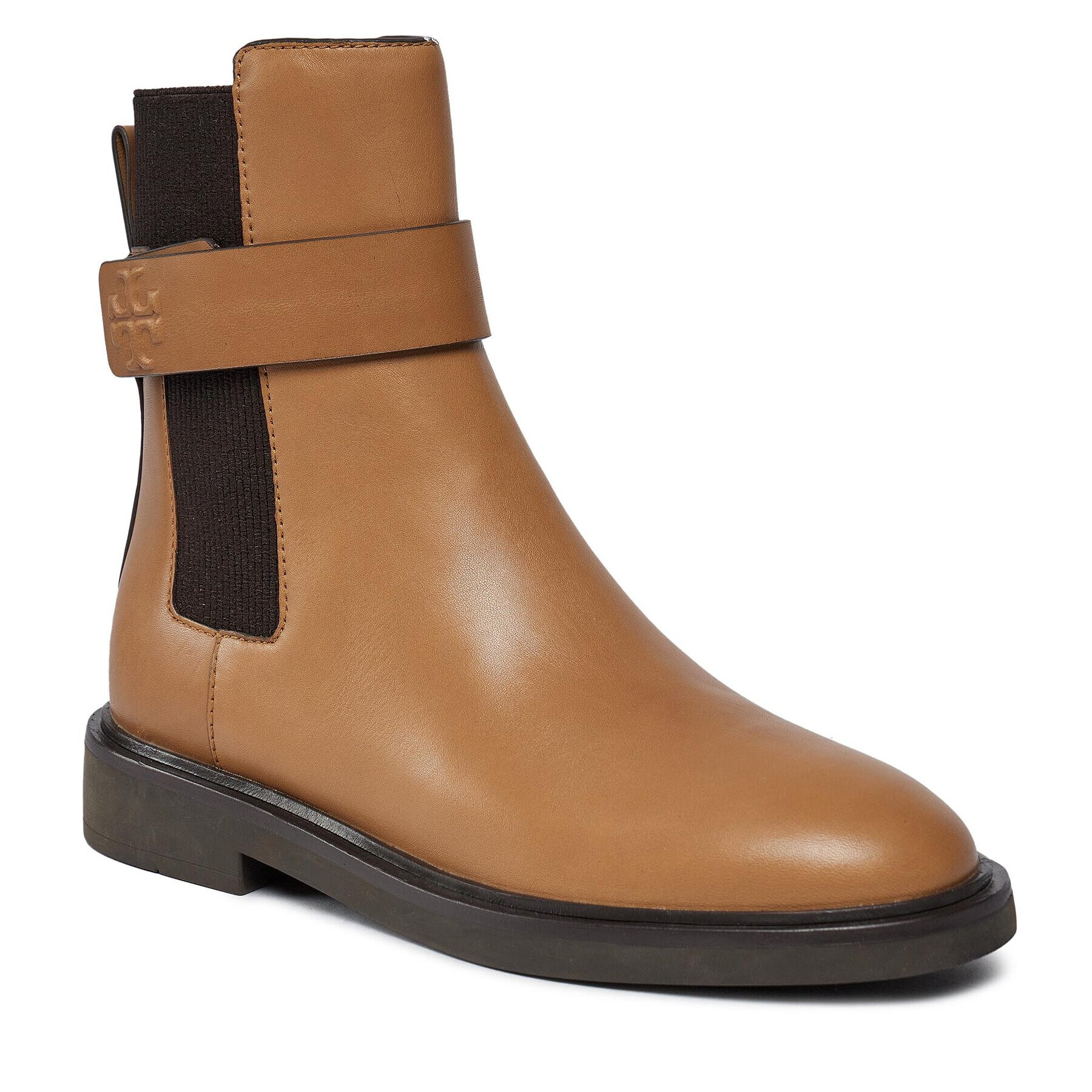 Tory Burch Kotníková obuv s elastickým prvkem Double T Chelsea Boot 152831 Béžová - Pepit.cz