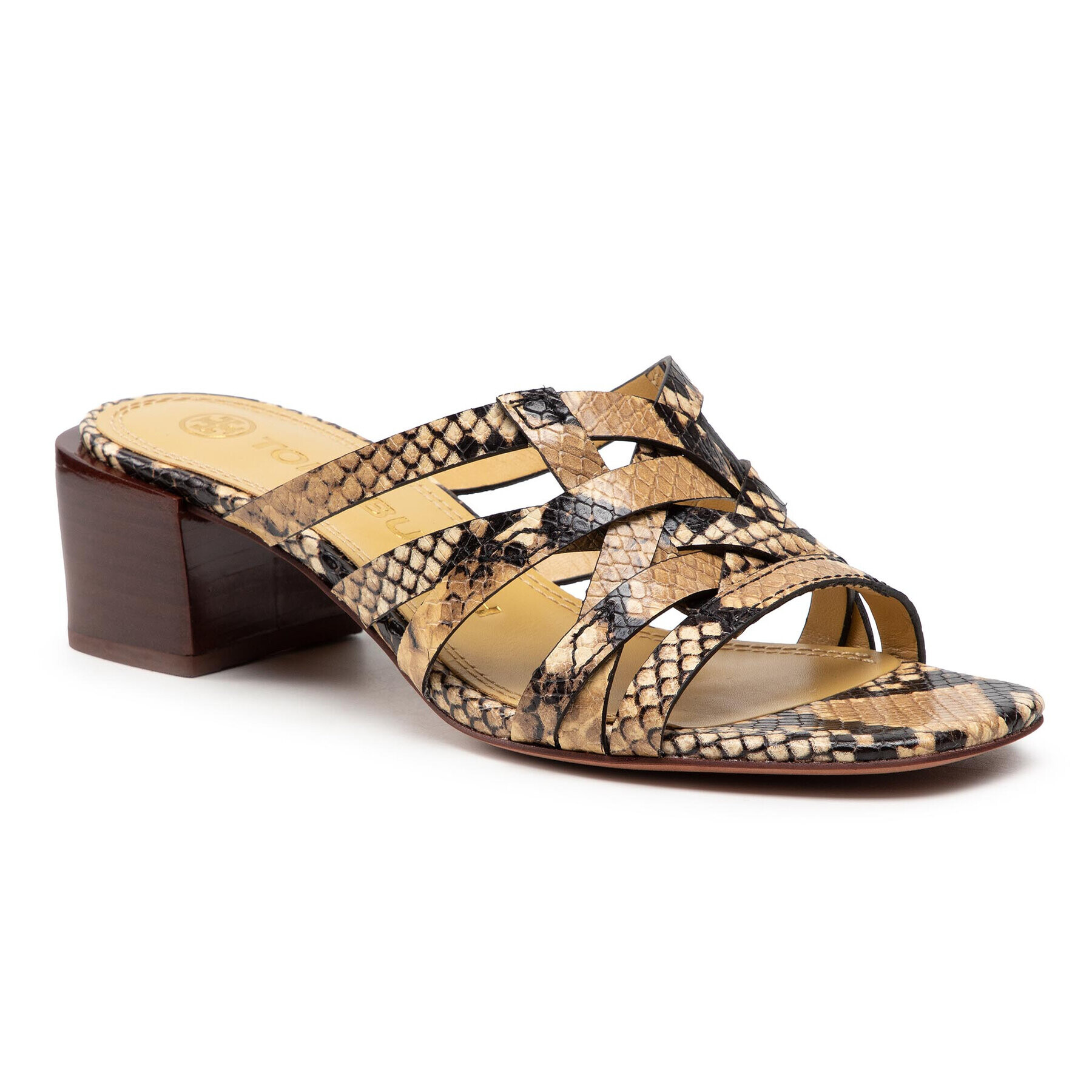 Tory Burch Nazouváky Basketweave Block Heel 82834 Béžová - Pepit.cz