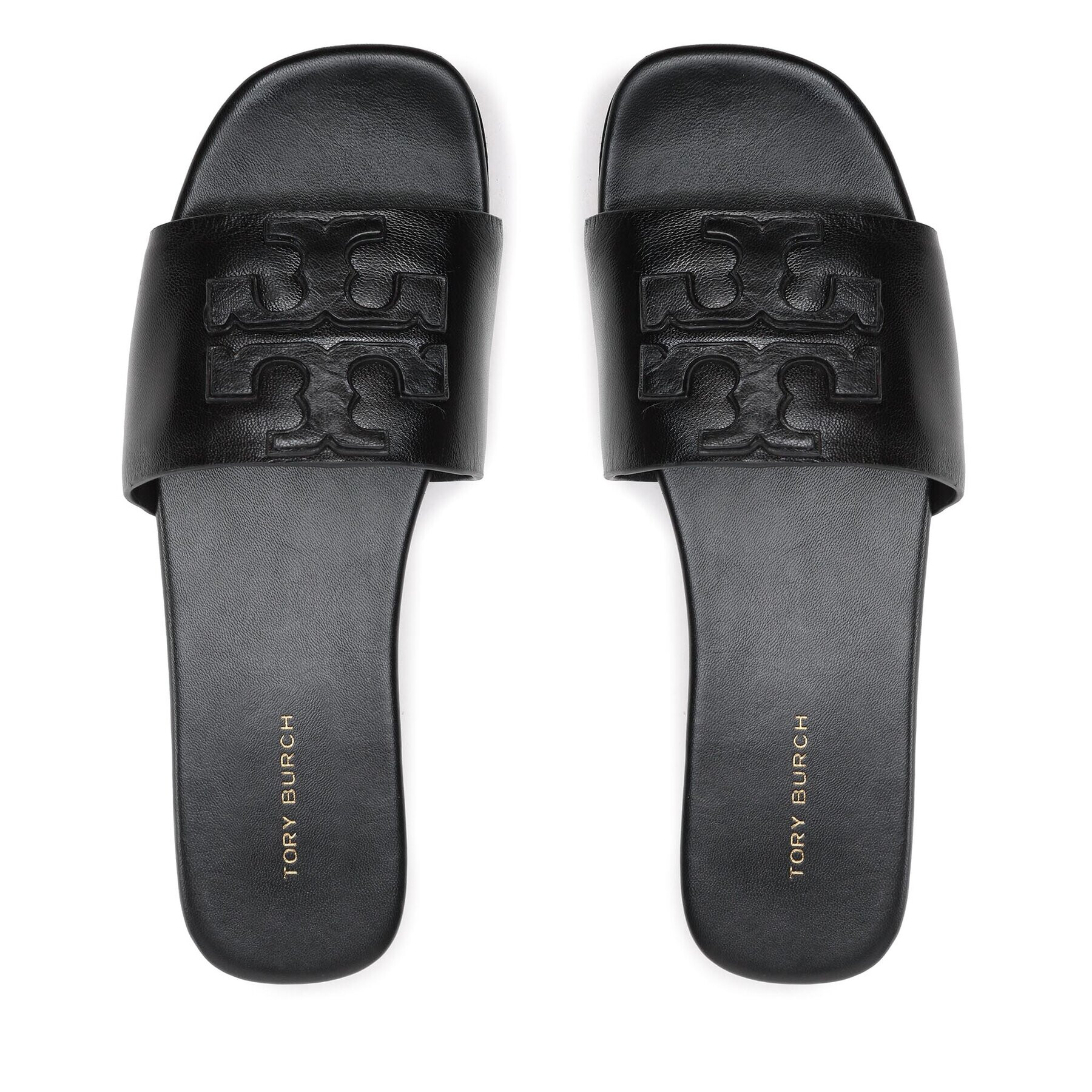 Tory Burch Nazouváky Double Stack Logo Slide 149466 Černá - Pepit.cz