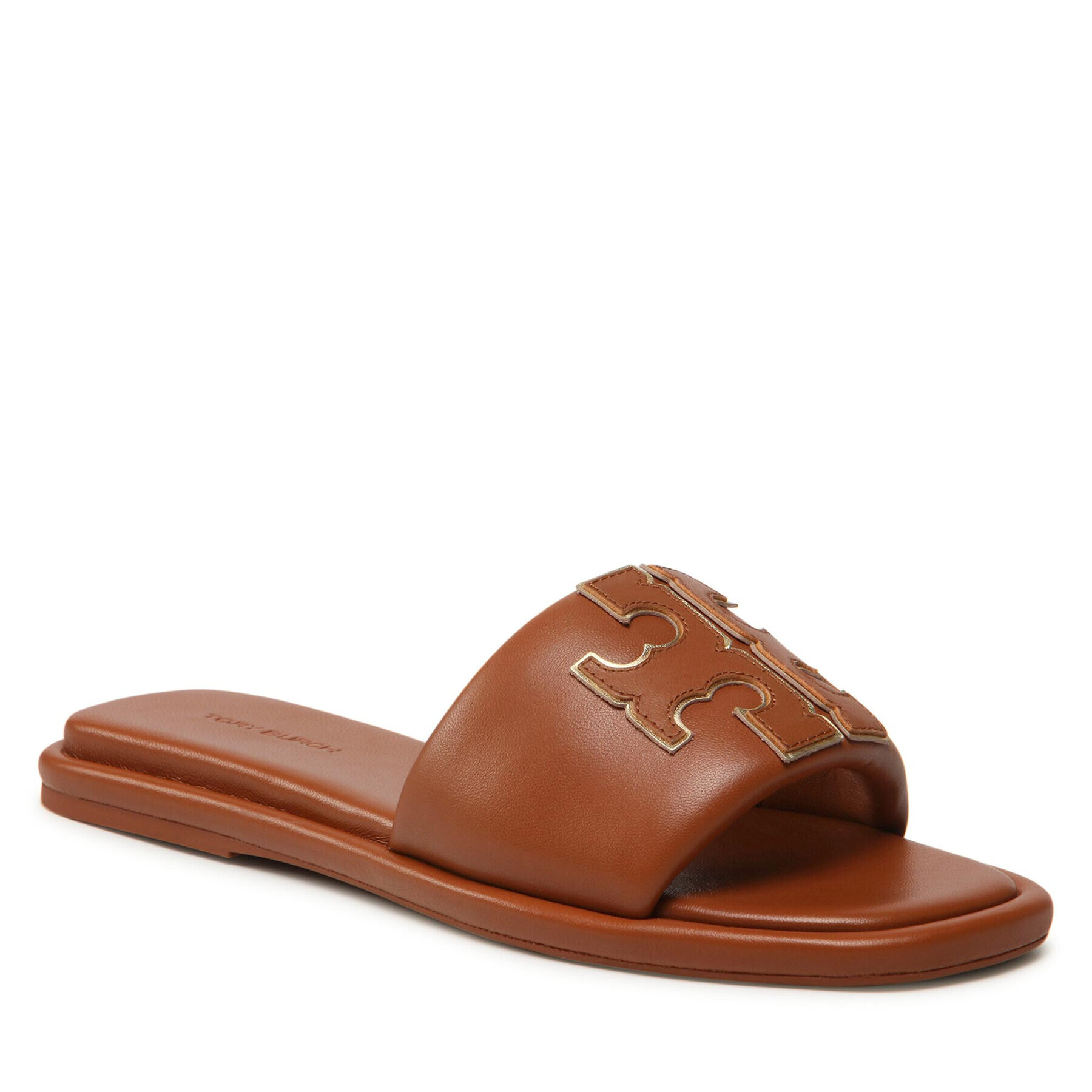 Tory Burch Nazouváky Double T Sport Slide 79985 Hnědá - Pepit.cz