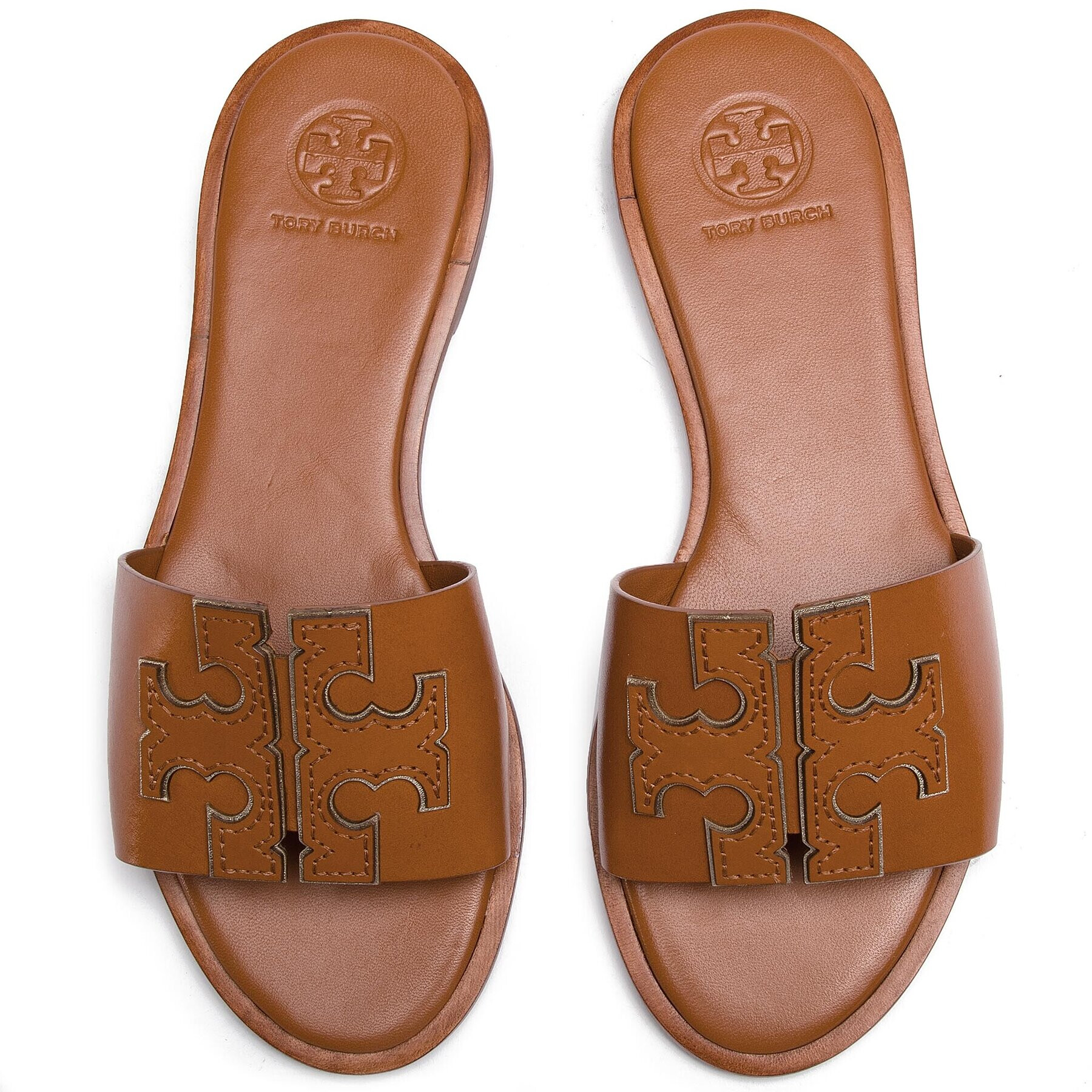 Tory Burch Nazouváky Ines Slide 50109 Hnědá - Pepit.cz