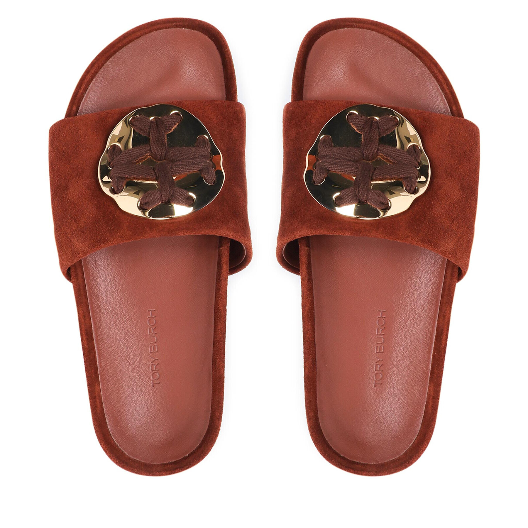 Tory Burch Nazouváky Patus Logo Sandal 136989 Hnědá - Pepit.cz