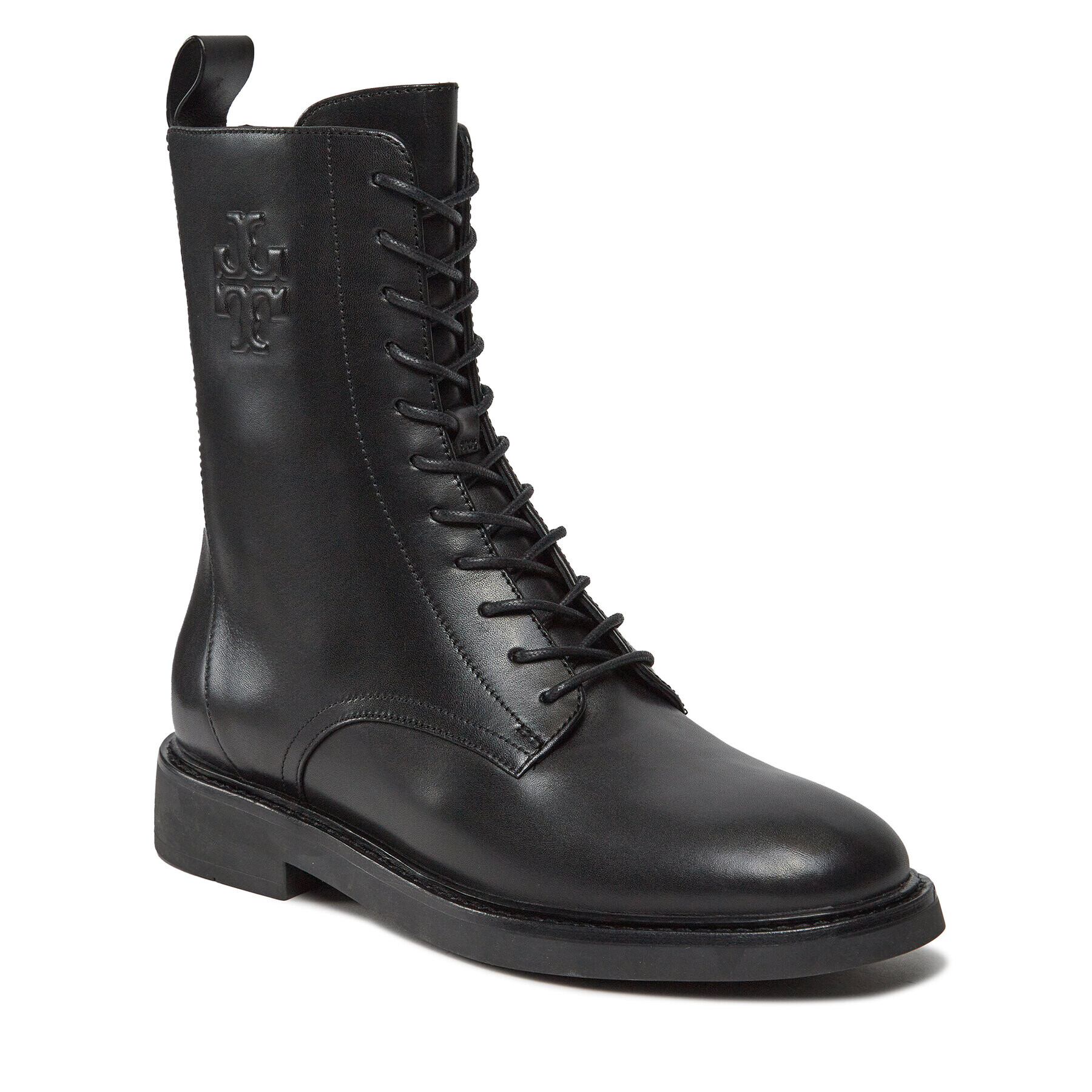 Tory Burch Polokozačky Double T Combat Boot 154336 Černá - Pepit.cz