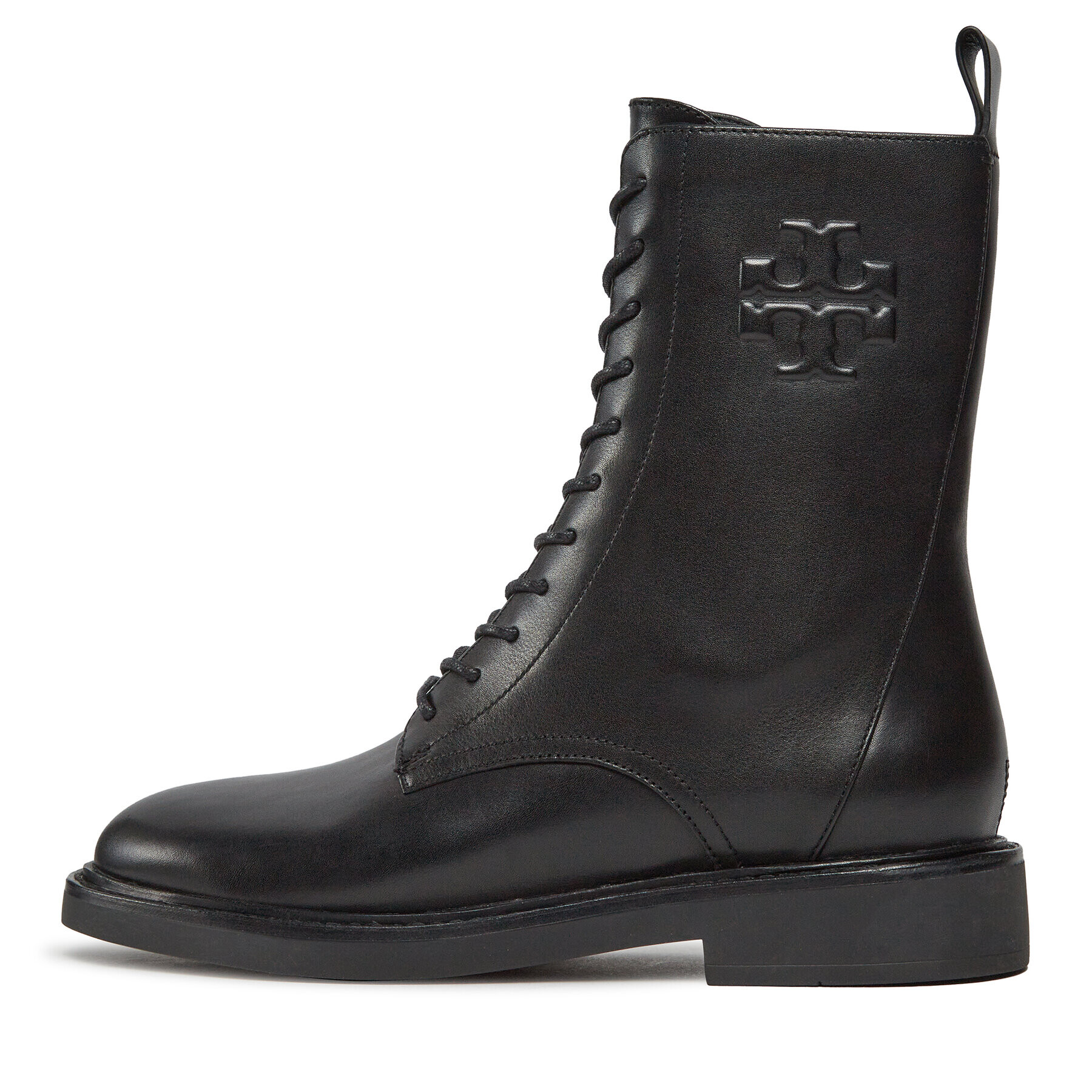 Tory Burch Polokozačky Double T Combat Boot 154336 Černá - Pepit.cz