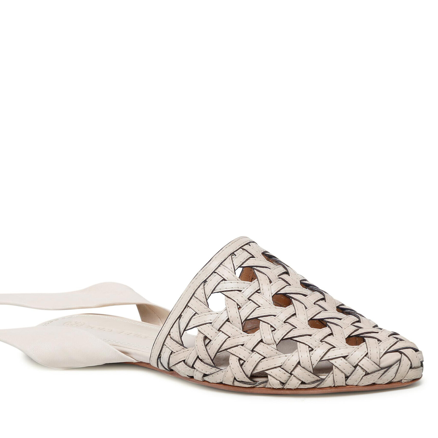 Tory Burch Sandály Basketweave Wrap Flat 85255 Béžová - Pepit.cz