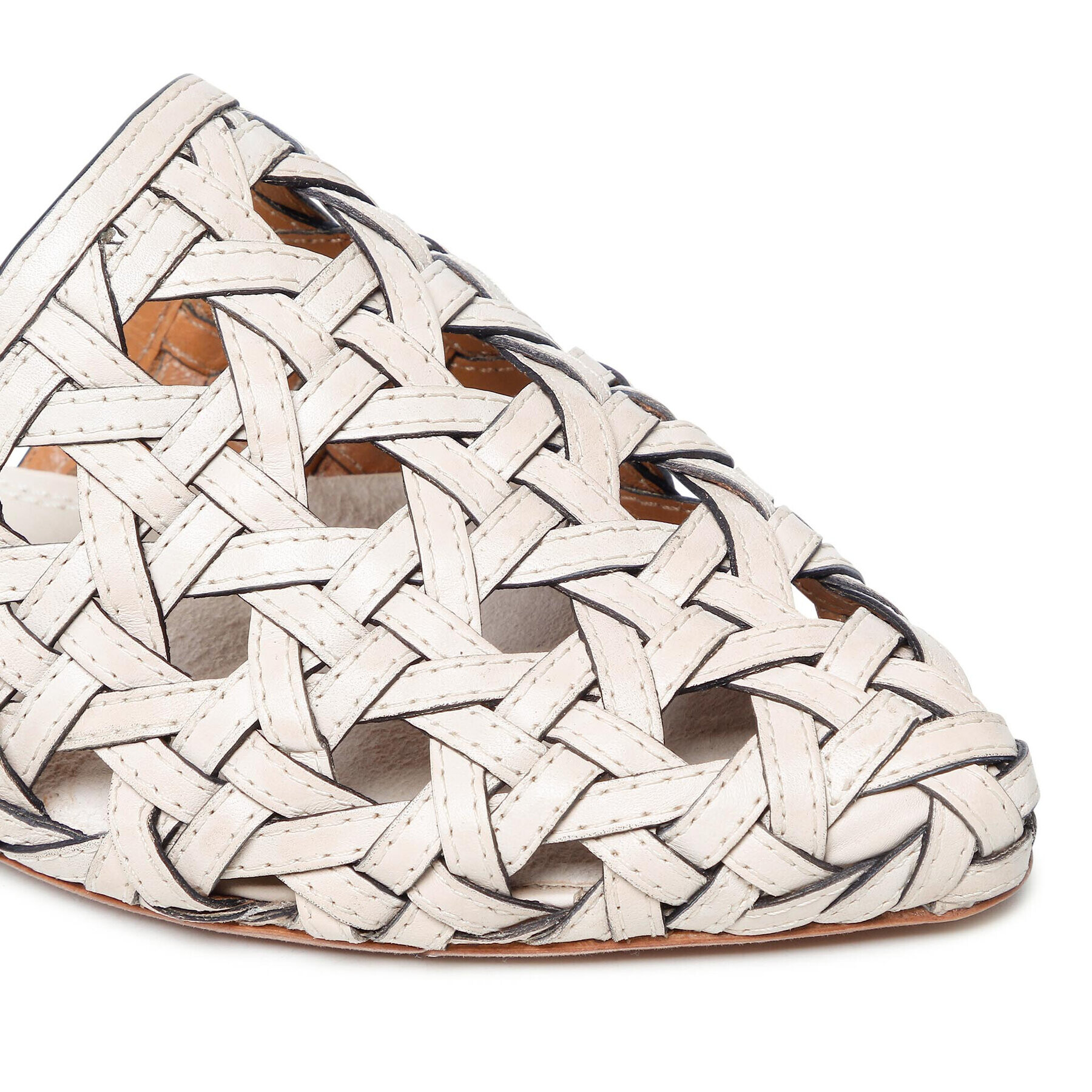 Tory Burch Sandály Basketweave Wrap Flat 85255 Béžová - Pepit.cz