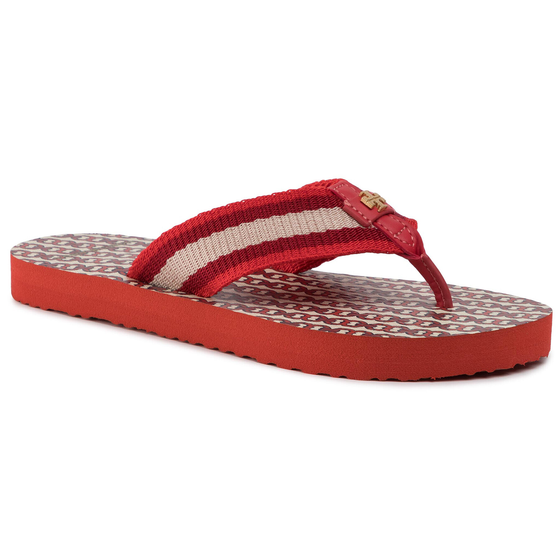 Tory Burch Žabky Gemini Link Thin Flip Flop 61715 Červená - Pepit.cz