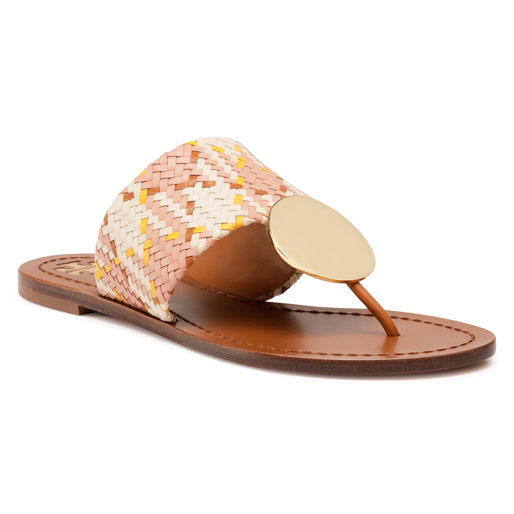 Tory Burch Žabky Patos Disk Sandal 74314 Béžová - Pepit.cz