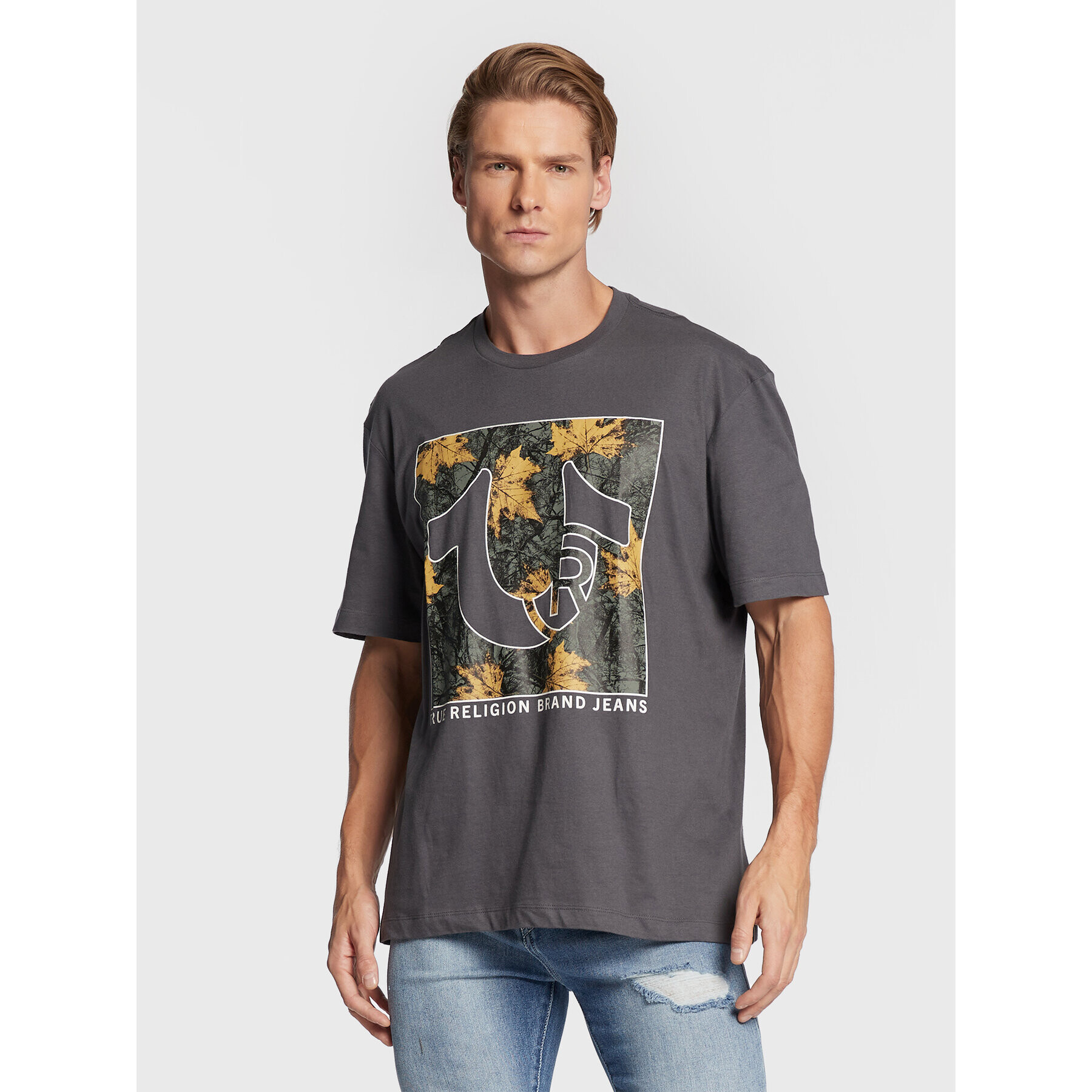 True Religion T-Shirt 106299 Šedá Regular Fit - Pepit.cz