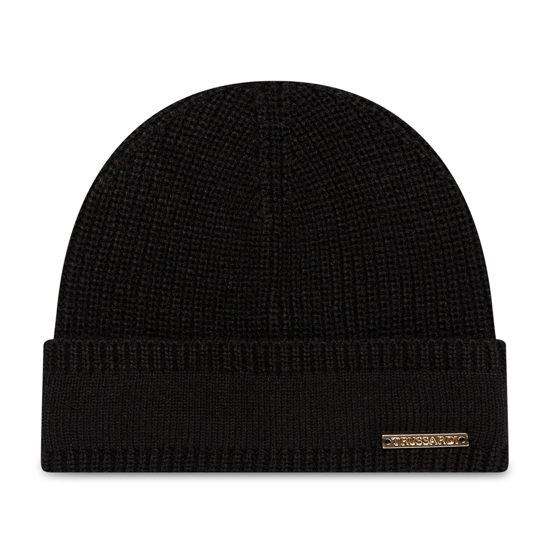 Trussardi Čepice Beanie Metal Logo 59Z00220 Černá - Pepit.cz