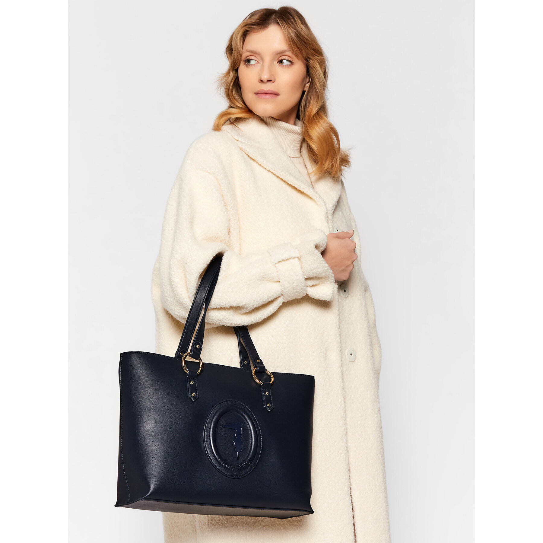 Trussardi Kabelka Lisbona Shopper Md 75B00961 9Y099995 Tmavomodrá - Pepit.cz