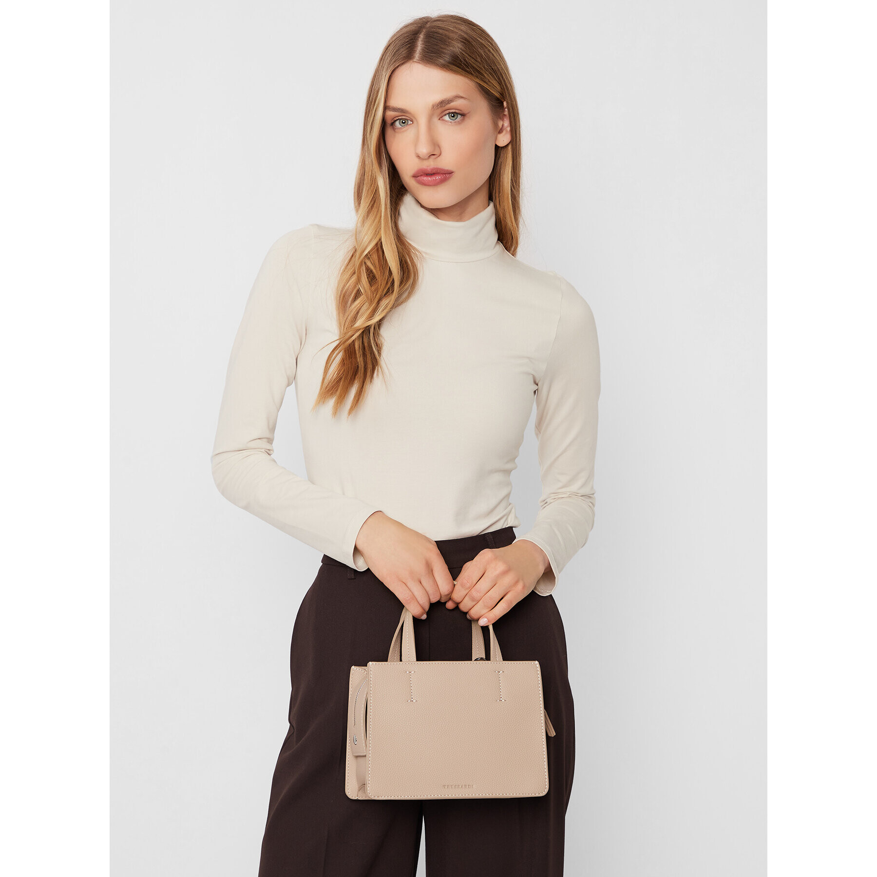 Trussardi Kabelka Nadir Tote Sm Full 75B01364 Béžová - Pepit.cz