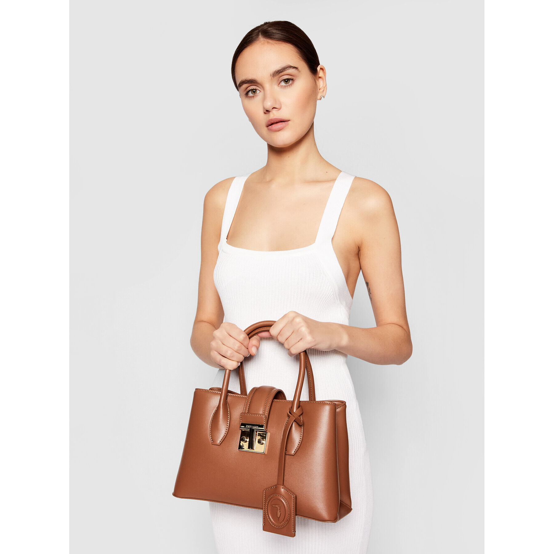 Trussardi Kabelka Pre Tulip Tote Sm 75B01090 Hnědá - Pepit.cz