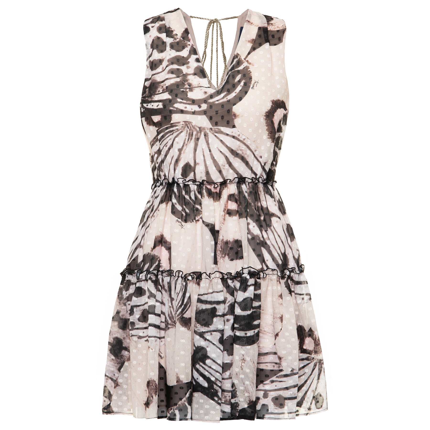 Trussardi Každodenní šaty Fil Coupe Butterfly Print 56D00527 Hnědá Regular Fit - Pepit.cz