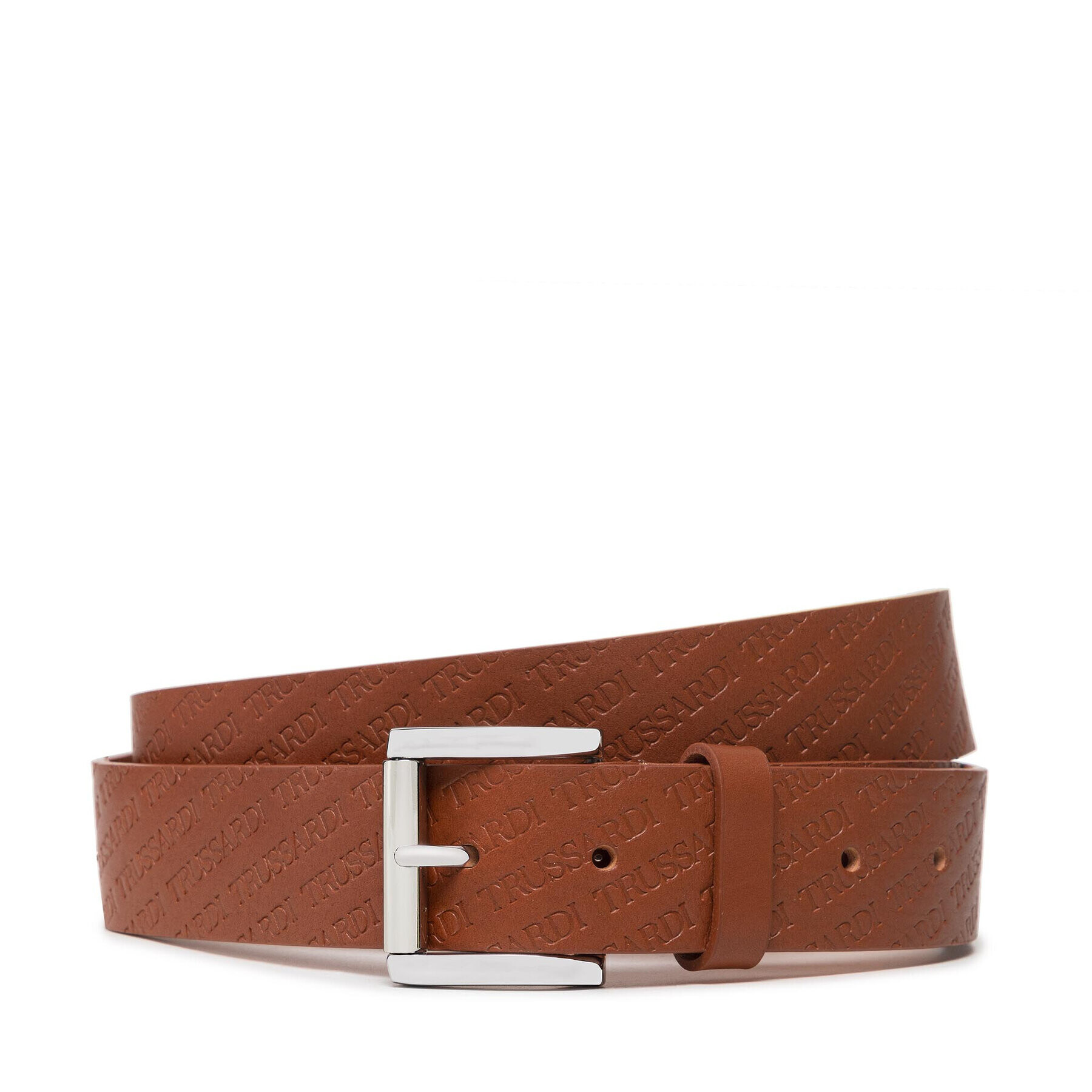 Trussardi Pánský pásek Belt Full Logato 71L00128 Hnědá - Pepit.cz