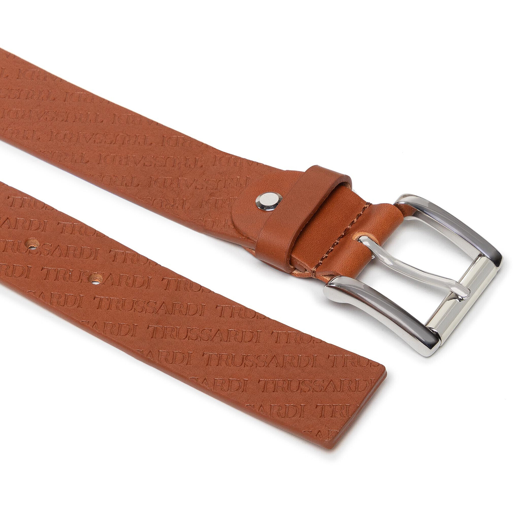 Trussardi Pánský pásek Belt Full Logato 71L00128 Hnědá - Pepit.cz