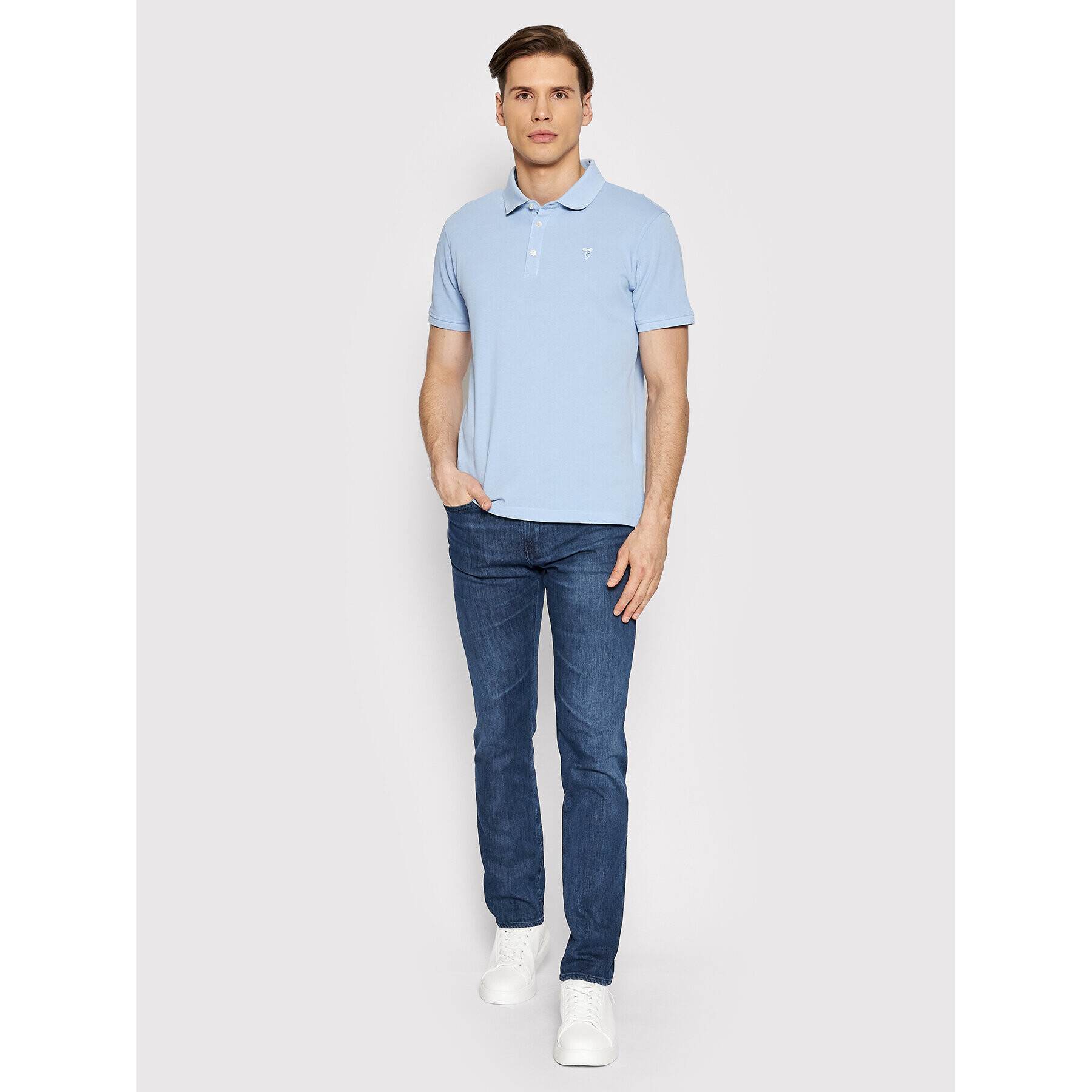 Trussardi Polokošile 52T00597 Modrá Regular Fit - Pepit.cz