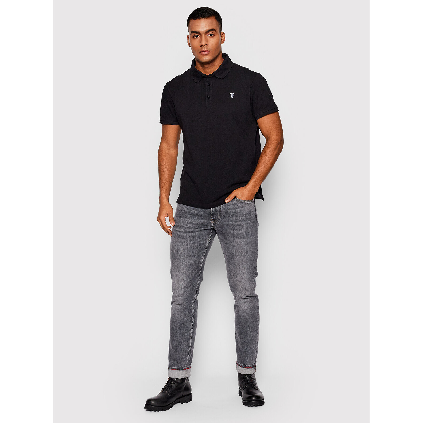 Trussardi Polokošile Piquet 52T00597 Černá Regular Fit - Pepit.cz