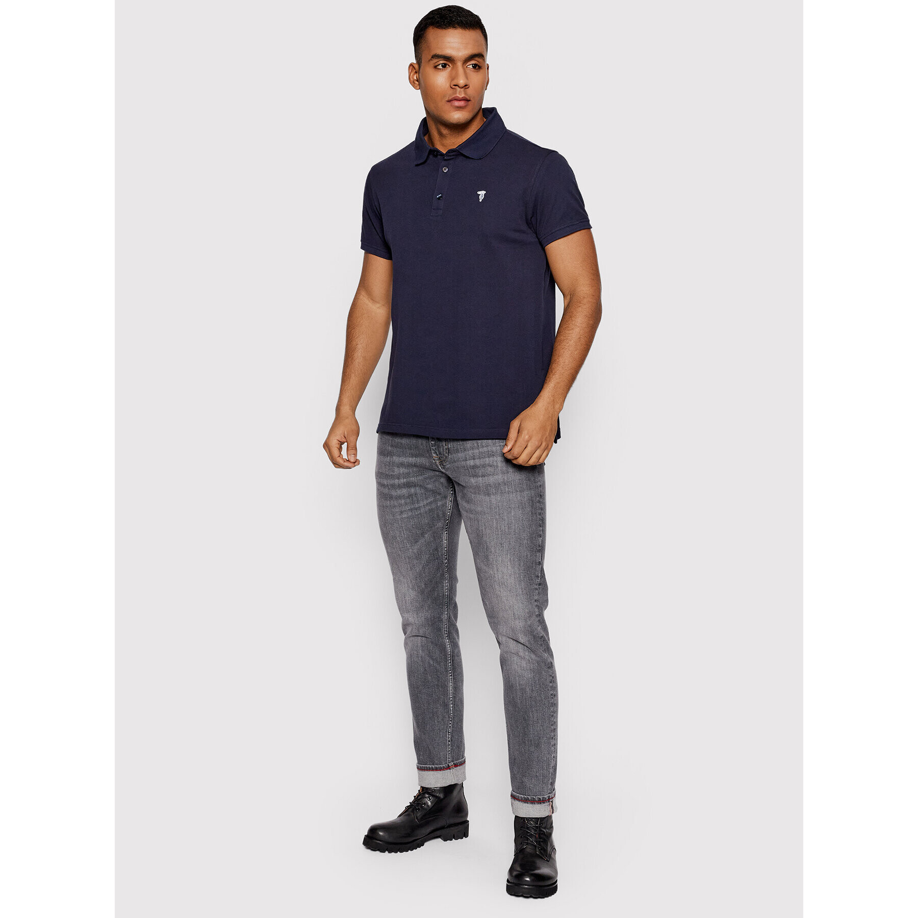 Trussardi Polokošile Piquet 52T00597 Tmavomodrá Regular Fit - Pepit.cz