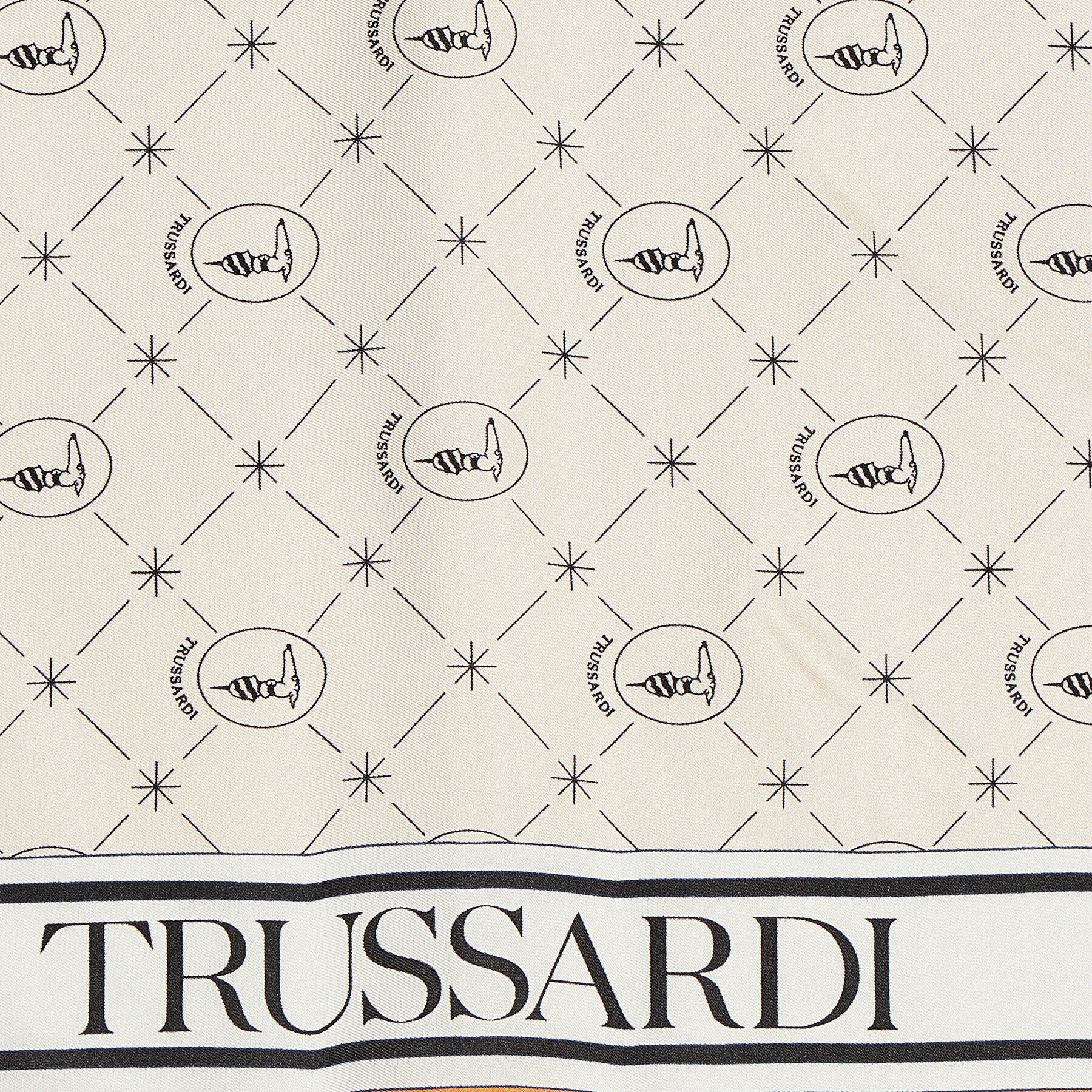 Trussardi Šátek Monogram + Lettering 59Z00326 Béžová - Pepit.cz