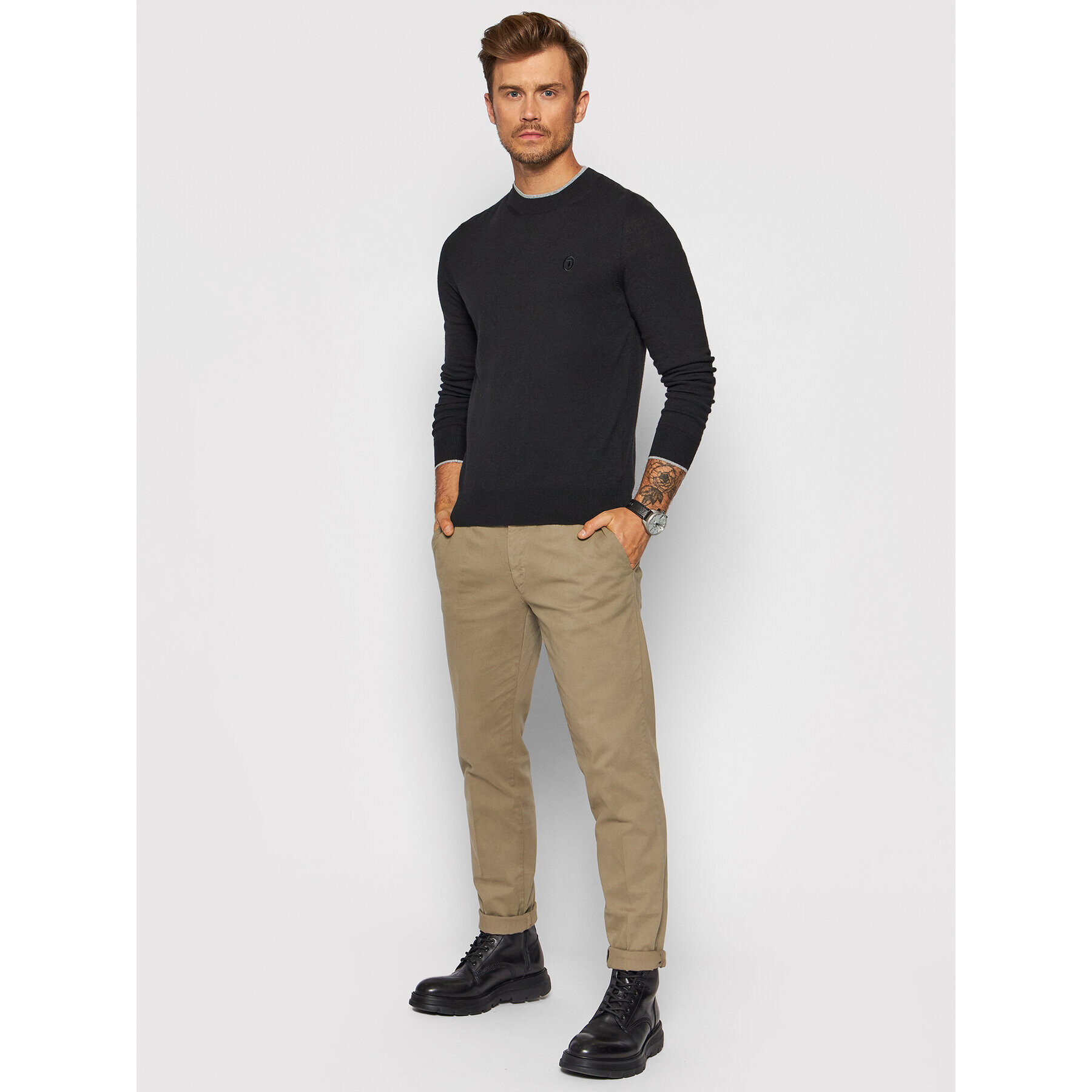 Trussardi Svetr 52M00519 Černá Regular Fit - Pepit.cz