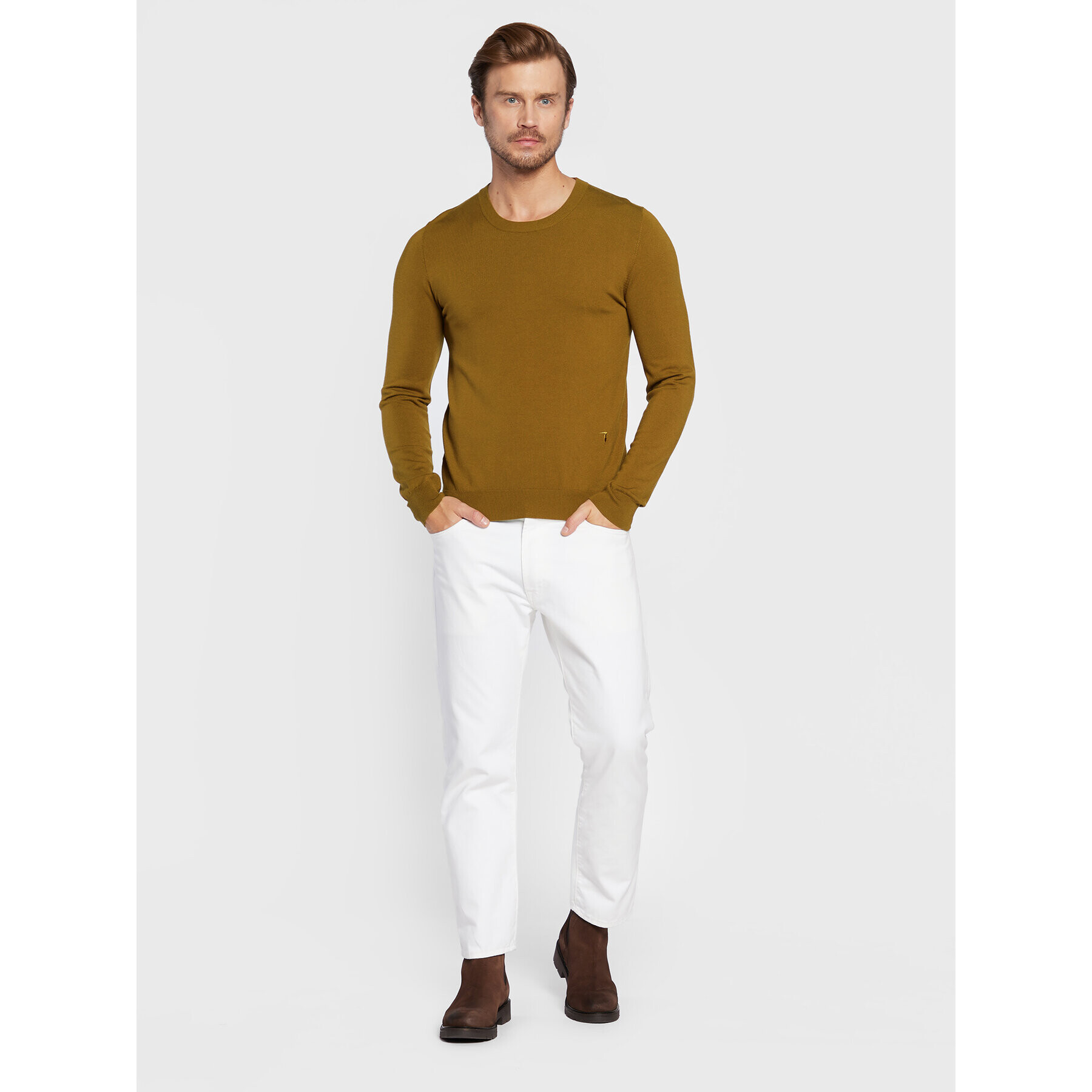 Trussardi Svetr 52M00628 Hnědá Regular Fit - Pepit.cz