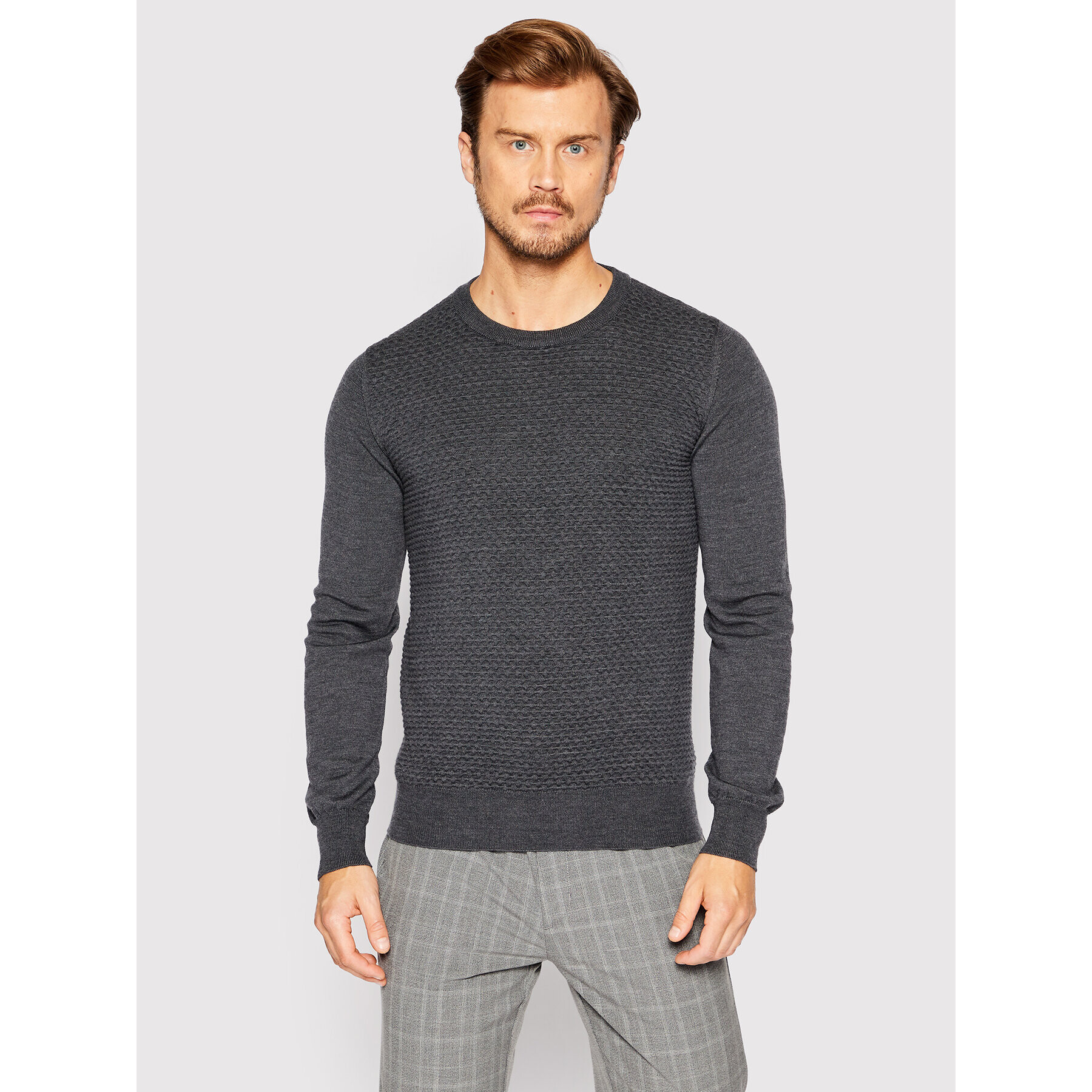 Trussardi Svetr 52M00642 Šedá Regular Fit - Pepit.cz