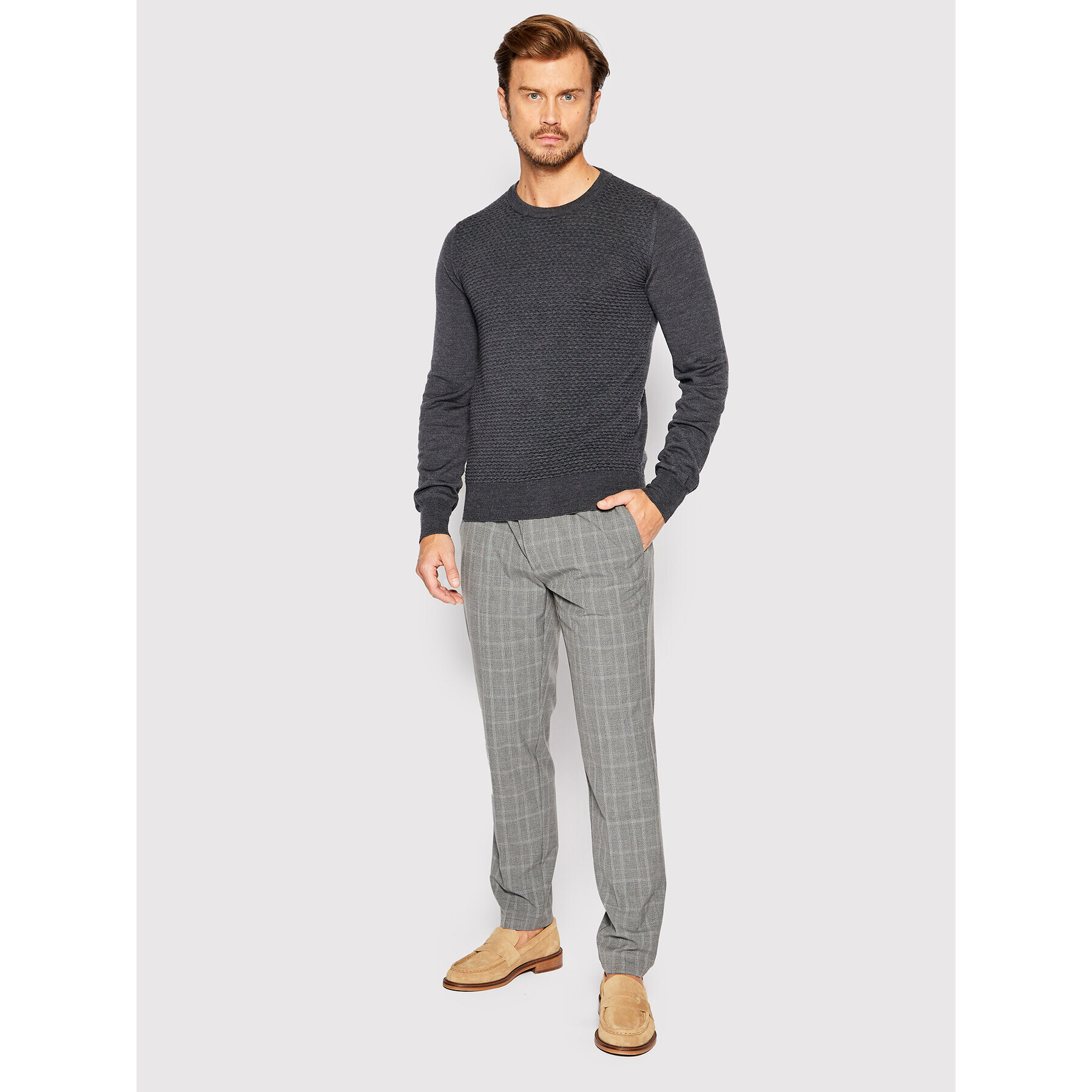 Trussardi Svetr 52M00642 Šedá Regular Fit - Pepit.cz