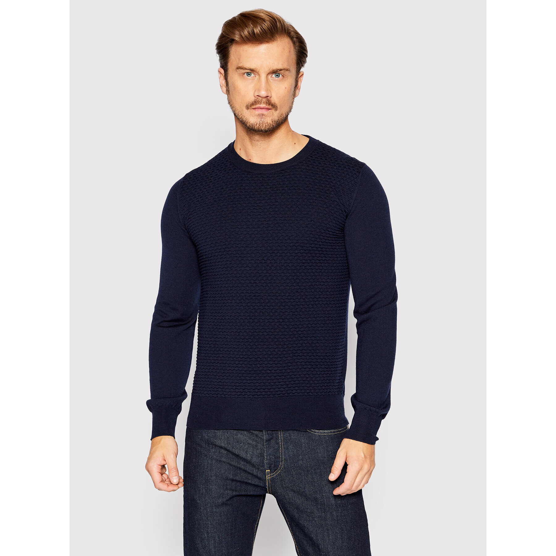 Trussardi Svetr 52M00642 Tmavomodrá Regular Fit - Pepit.cz