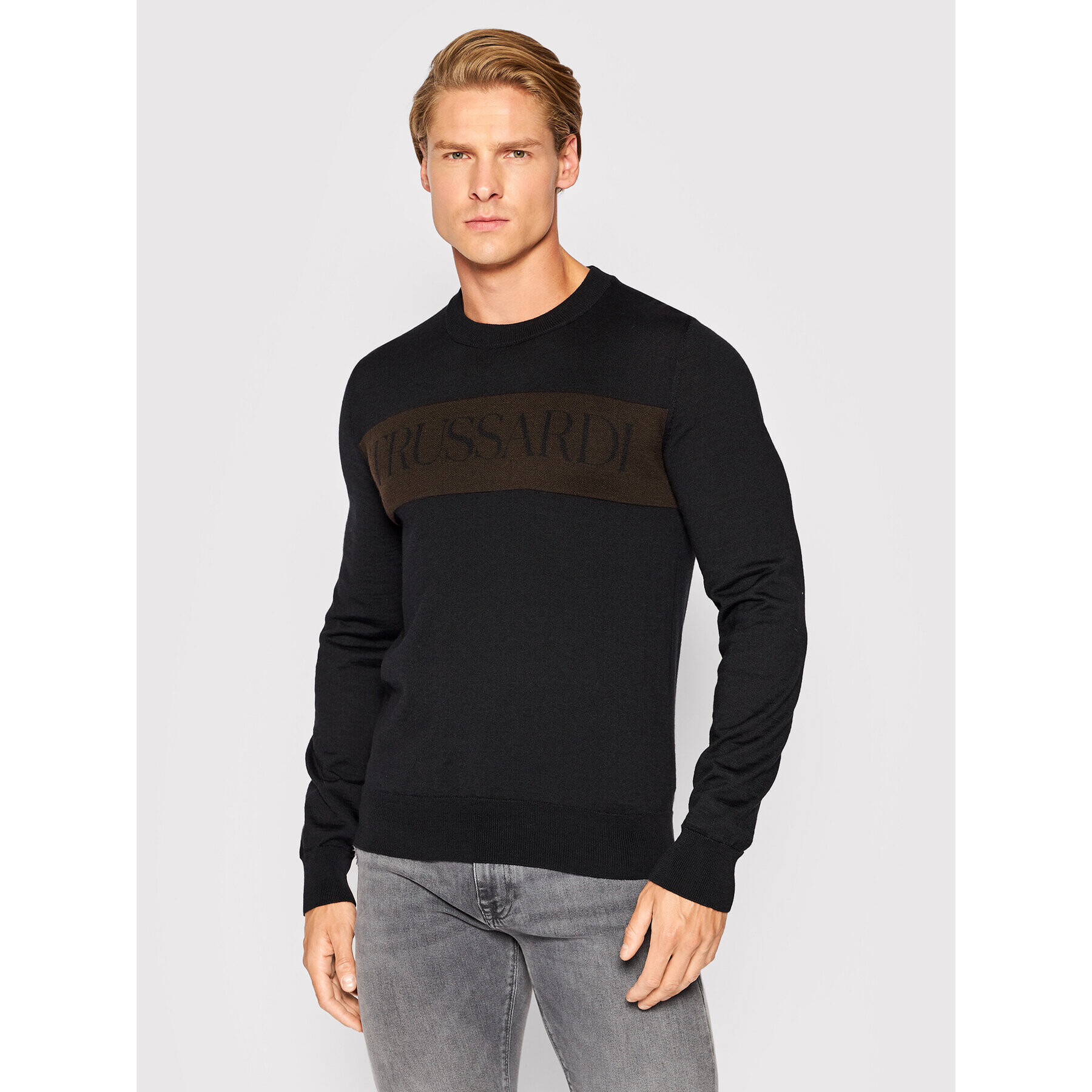 Trussardi Svetr Wool Blend 52M00645 Černá Regular Fit - Pepit.cz