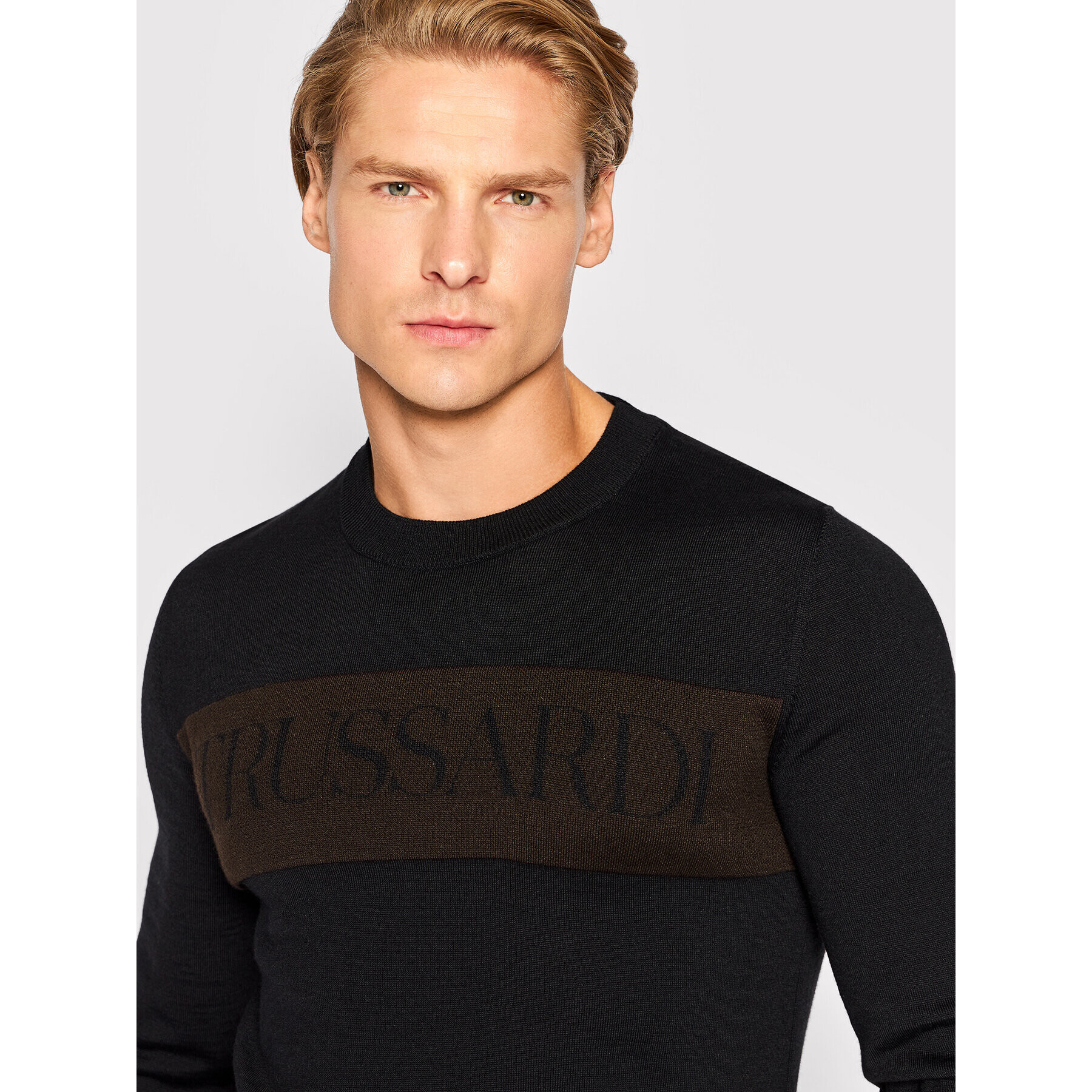 Trussardi Svetr Wool Blend 52M00645 Černá Regular Fit - Pepit.cz