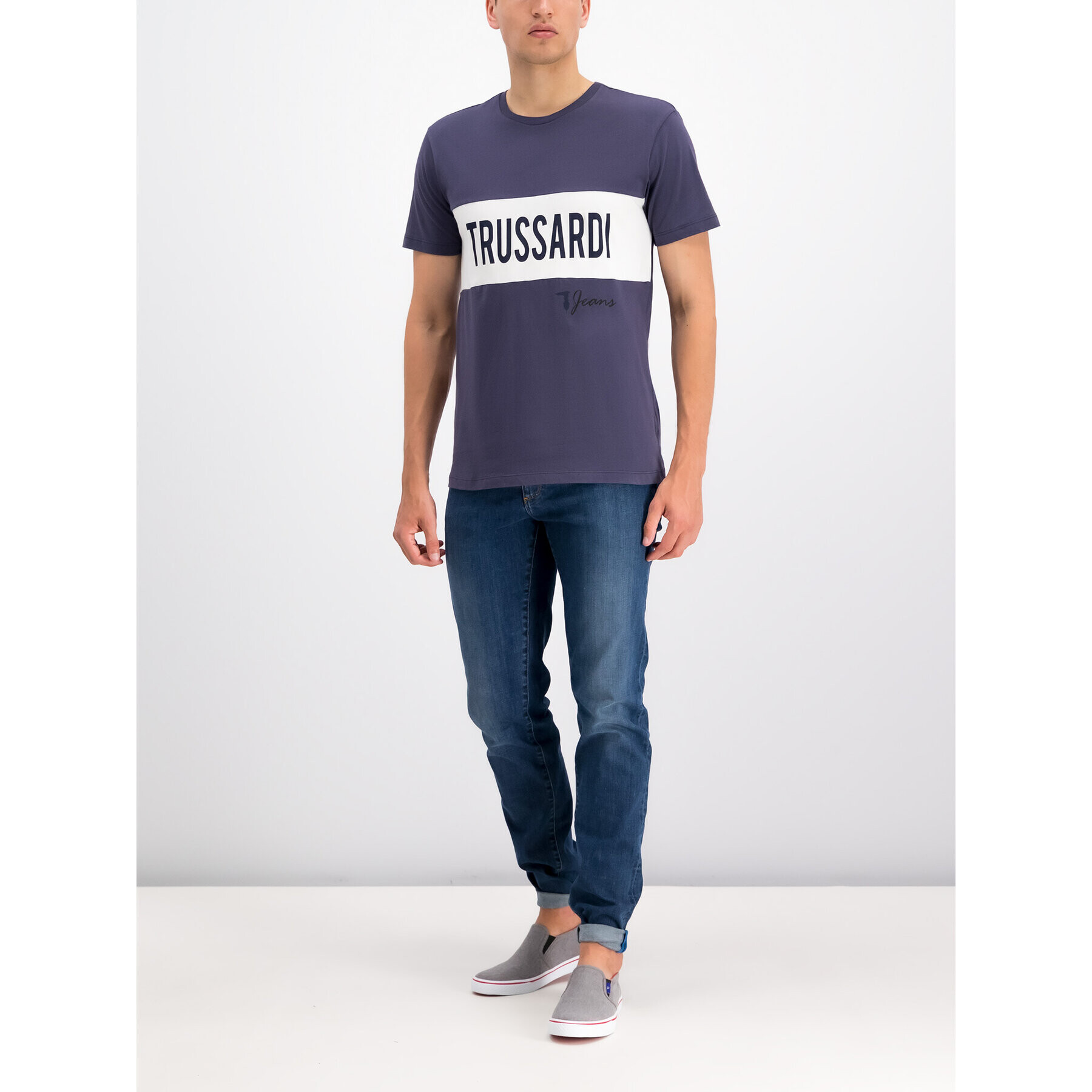 Trussardi T-Shirt 52T00253 Fialová Regular Fit - Pepit.cz