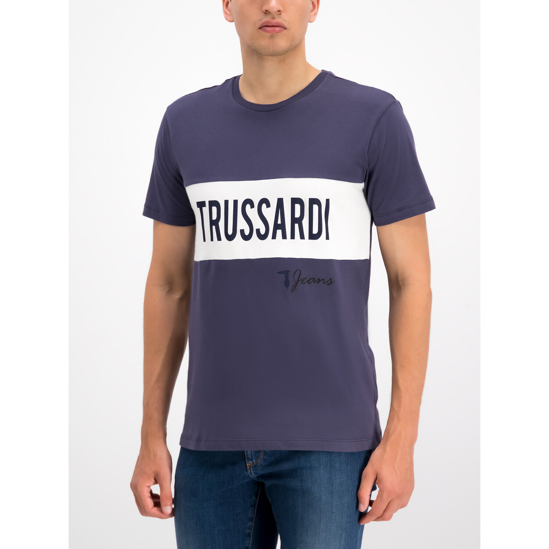 Trussardi T-Shirt 52T00253 Fialová Regular Fit - Pepit.cz