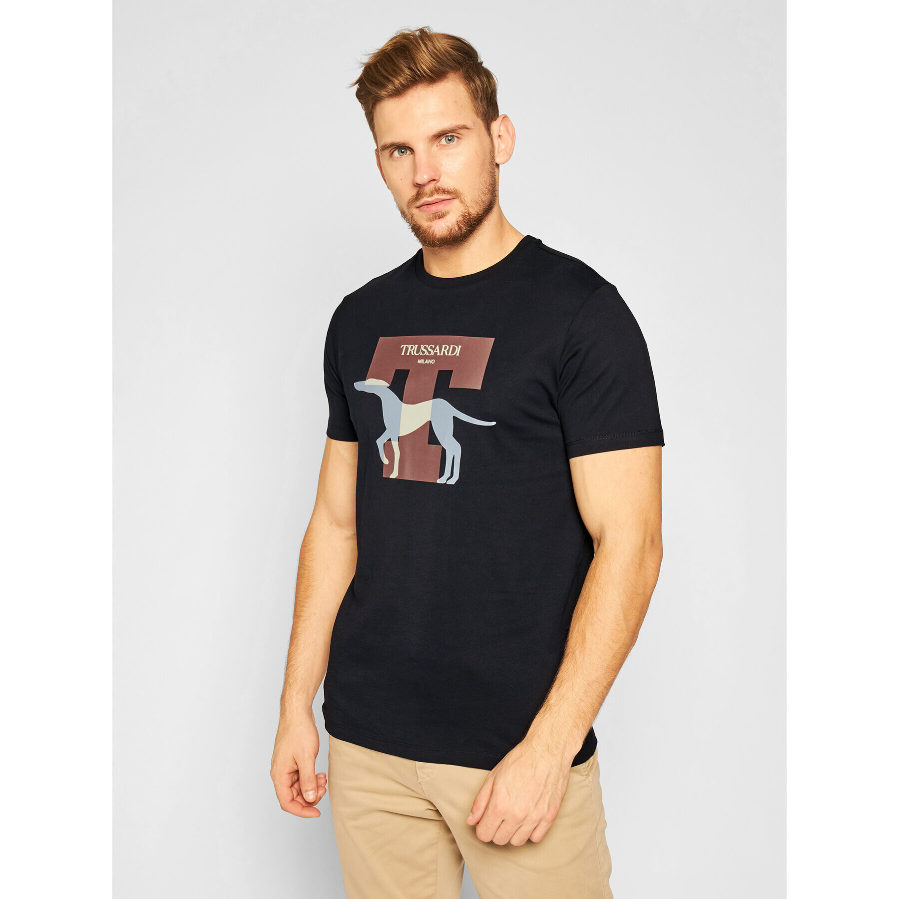 Trussardi T-Shirt 52T00432 Černá Regular Fit - Pepit.cz