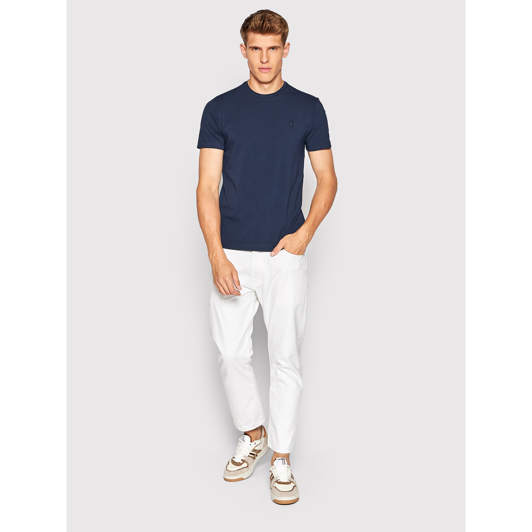 Trussardi T-Shirt 52T00652 Tmavomodrá Slim Fit - Pepit.cz