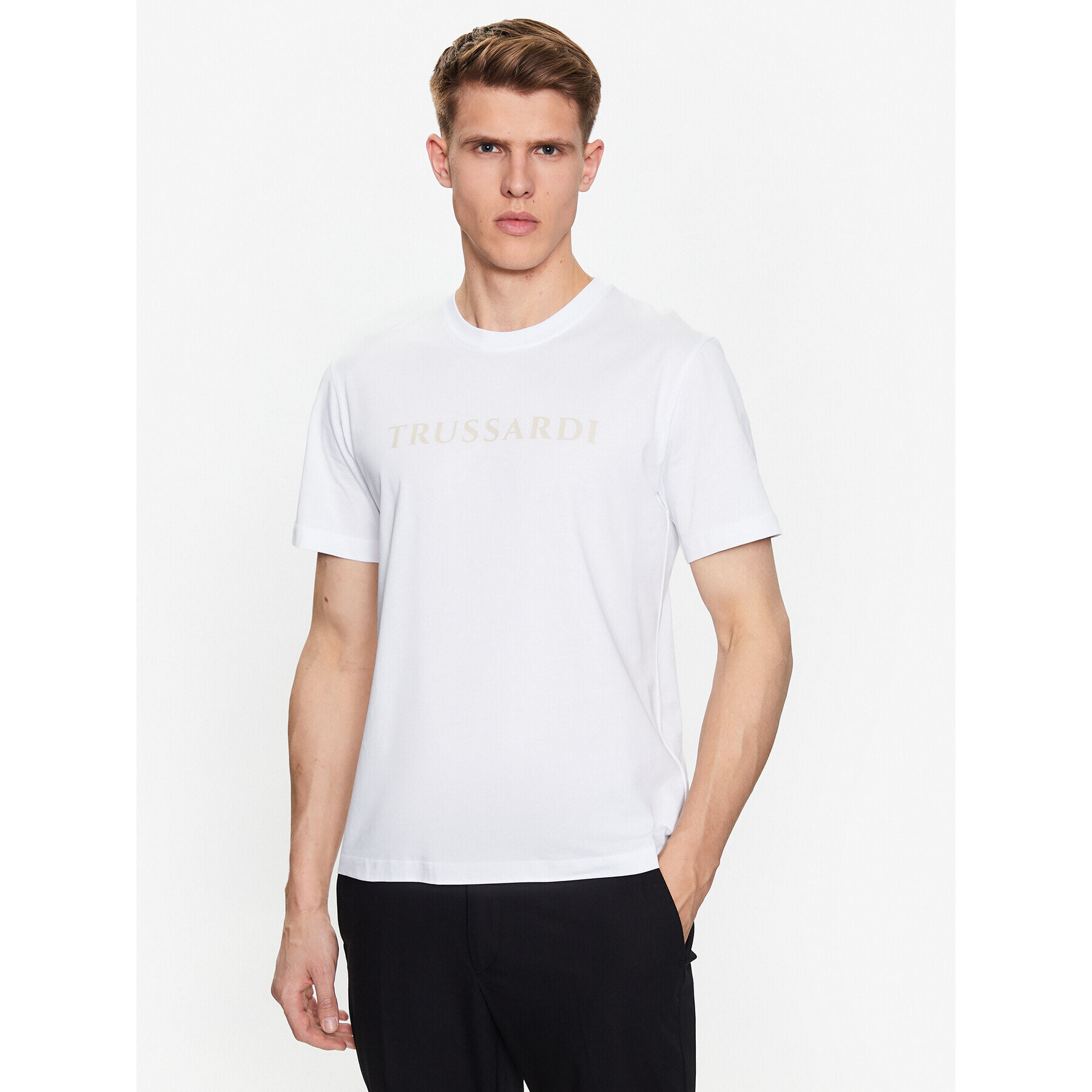 Trussardi T-Shirt 52T00724 Bílá Regular Fit - Pepit.cz