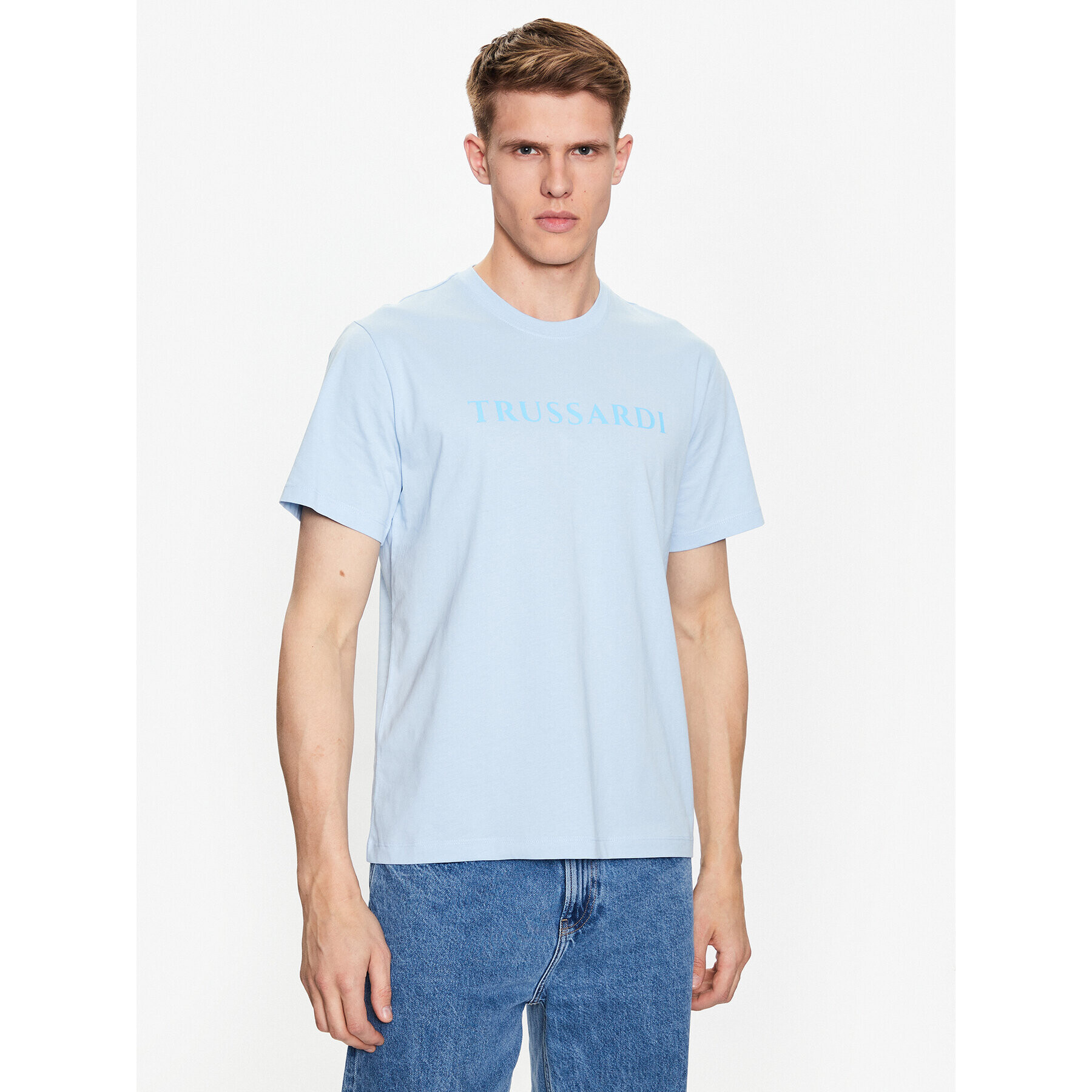 Trussardi T-Shirt 52T00724 Modrá Regular Fit - Pepit.cz