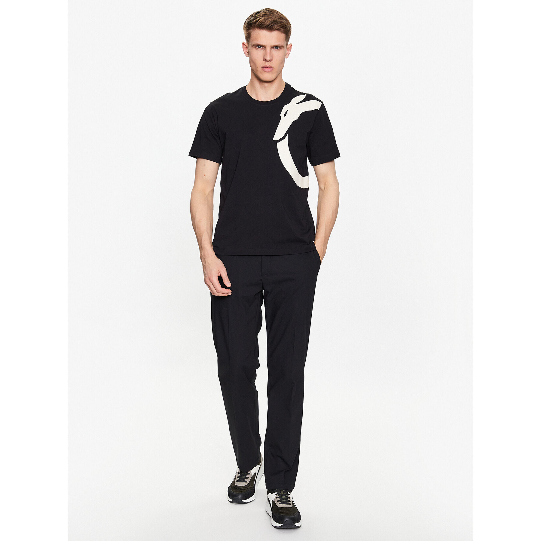 Trussardi T-Shirt 52T00726 Černá Regular Fit - Pepit.cz