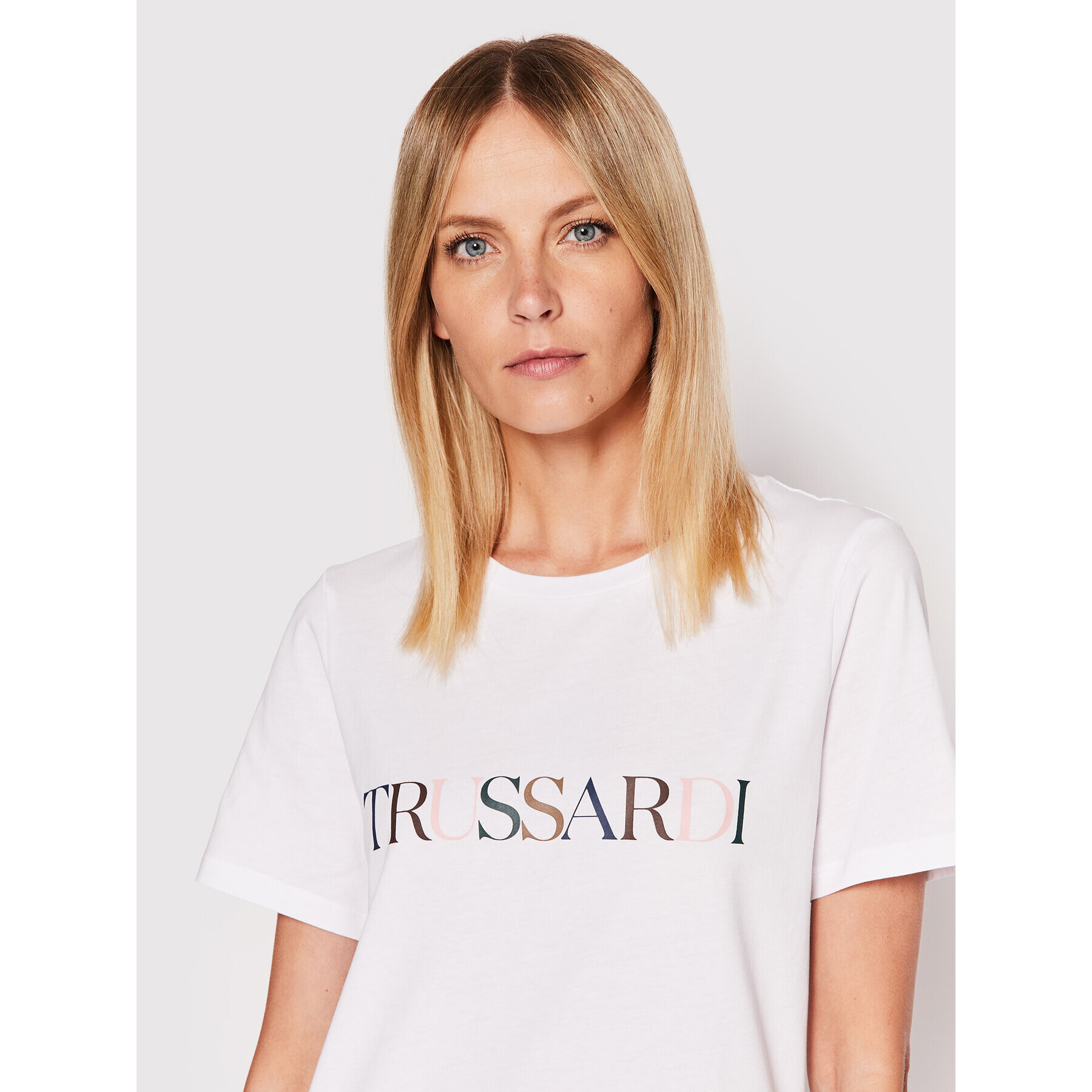 Trussardi T-Shirt 56T00507 Bílá Regular Fit - Pepit.cz