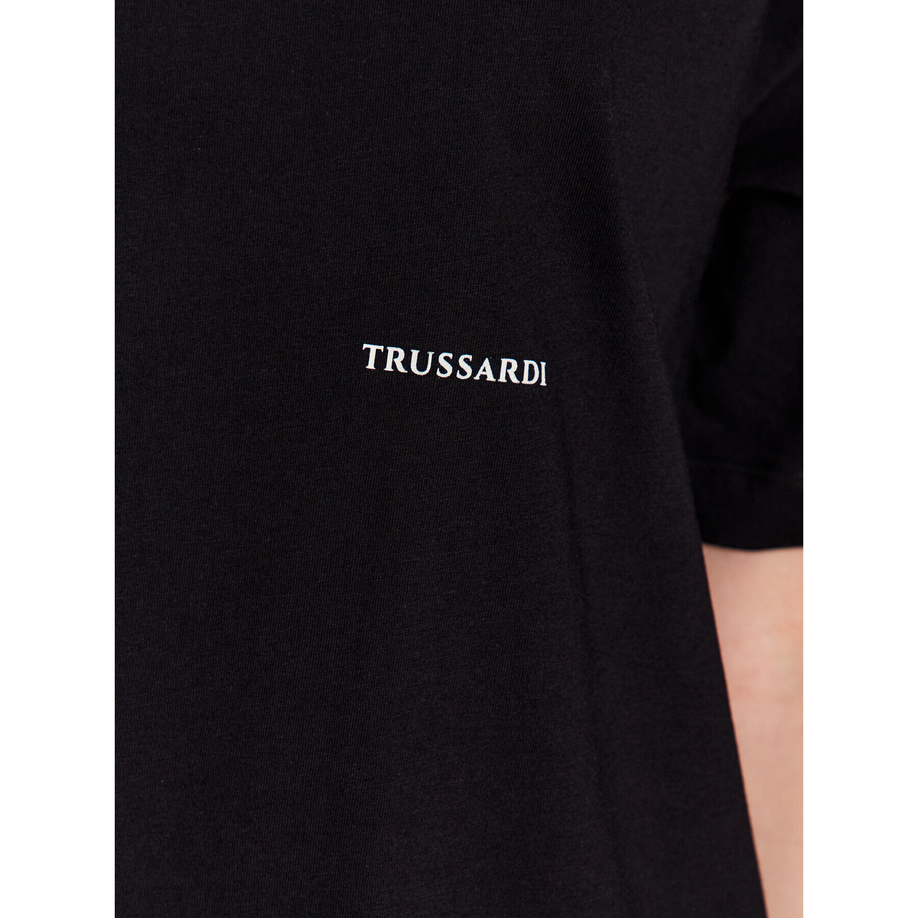 Trussardi T-Shirt Greyhound Backprint 56T00559 Černá Relaxed Fit - Pepit.cz