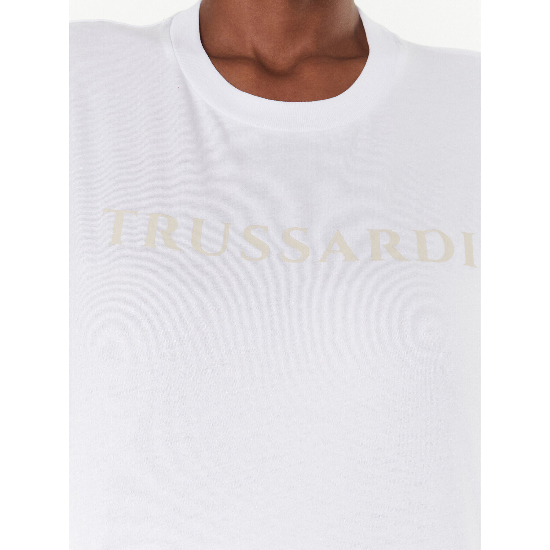 Trussardi T-Shirt Lettering Print 56T00565 Bílá Regular Fit - Pepit.cz