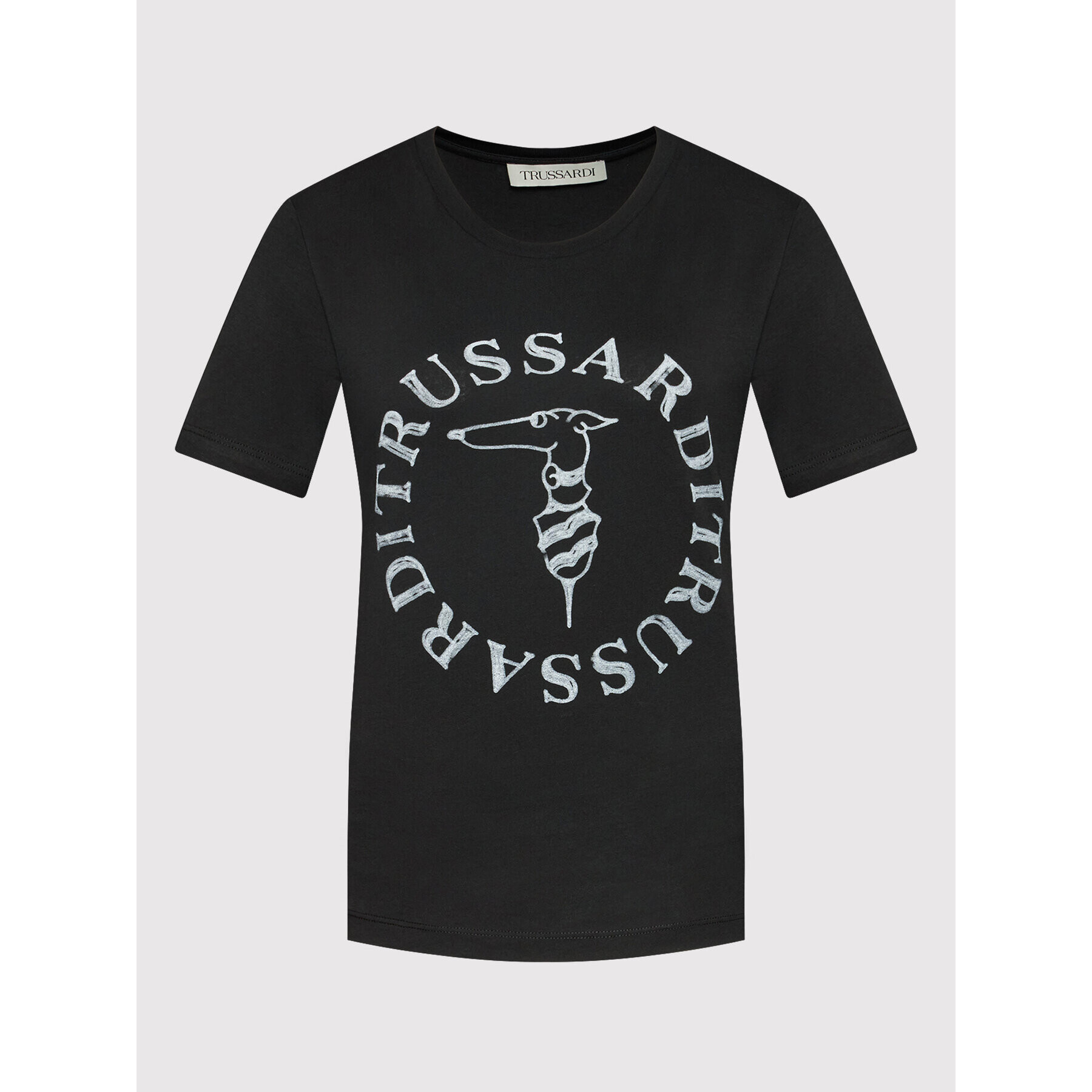 Trussardi T-Shirt Logo 56T00479 Černá Regular Fit - Pepit.cz