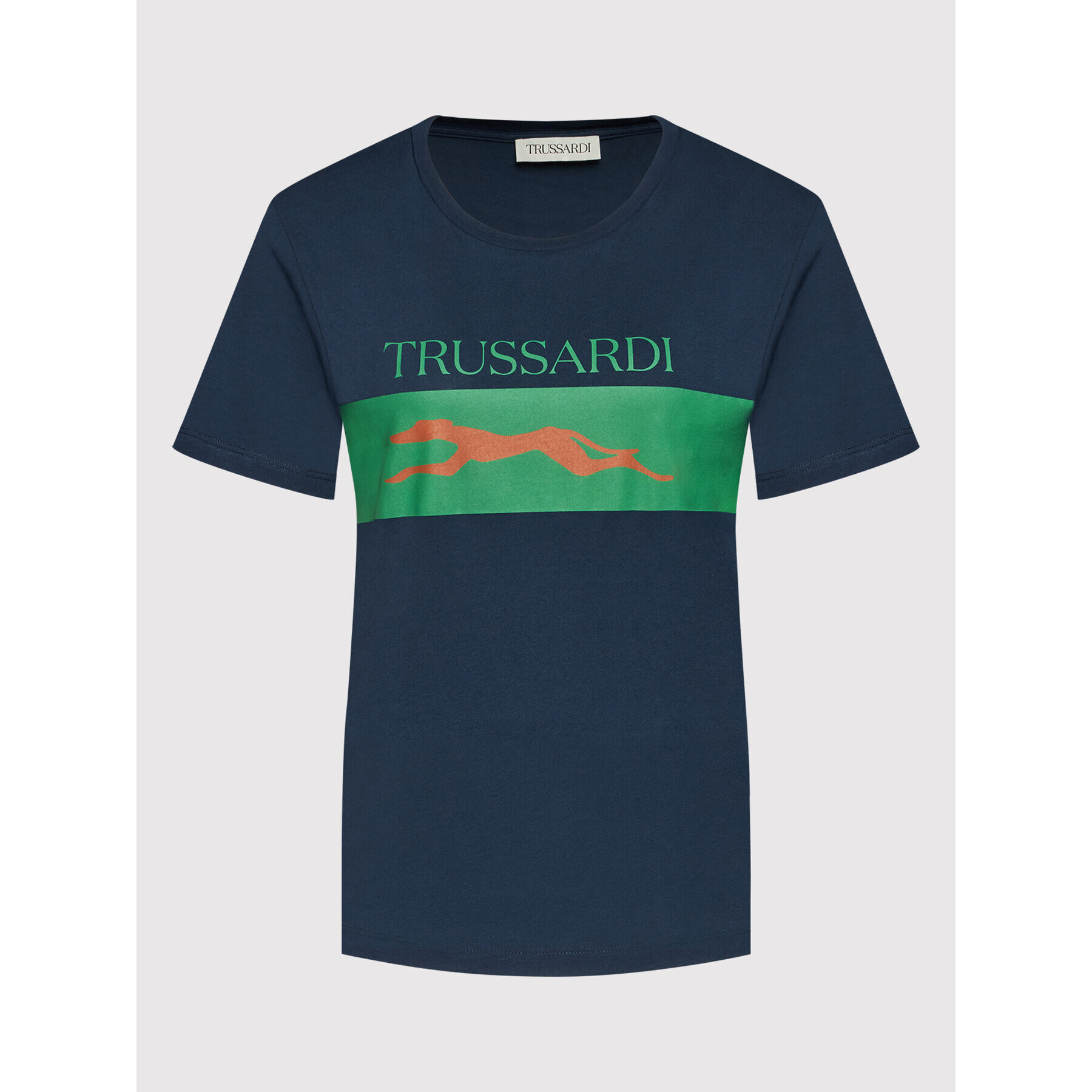 Trussardi T-Shirt Logo 56T00482 Tmavomodrá Regular Fit - Pepit.cz