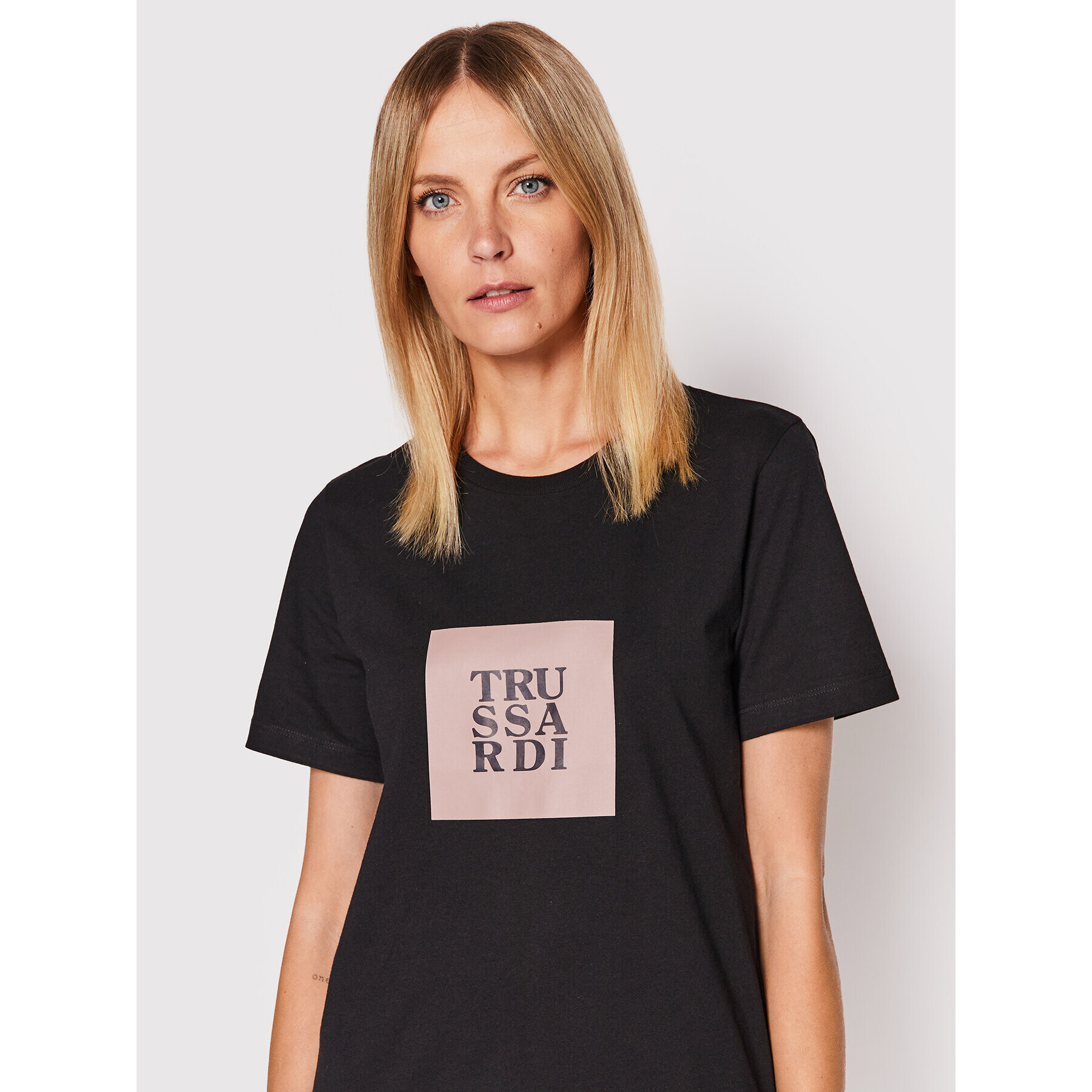 Trussardi T-Shirt Logo 56T00505 Černá Regular Fit - Pepit.cz