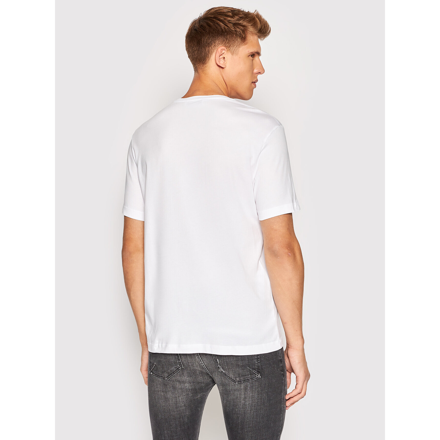 Trussardi T-Shirt Logo Print 52T00631 Bílá Regular Fit - Pepit.cz