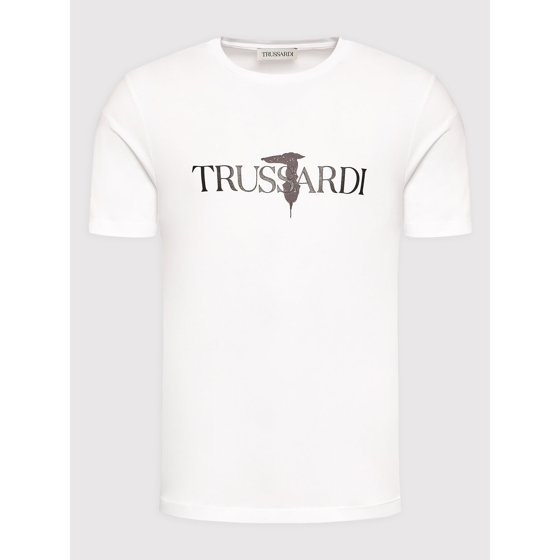 Trussardi T-Shirt Logo Print 52T00631 Bílá Regular Fit - Pepit.cz